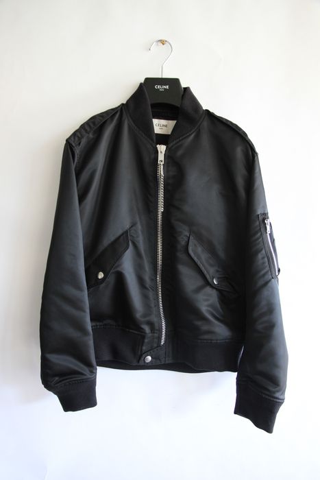 Celine FW19 Celine Bomber Jacket Hedi Slimane Black MA-1 Flight S