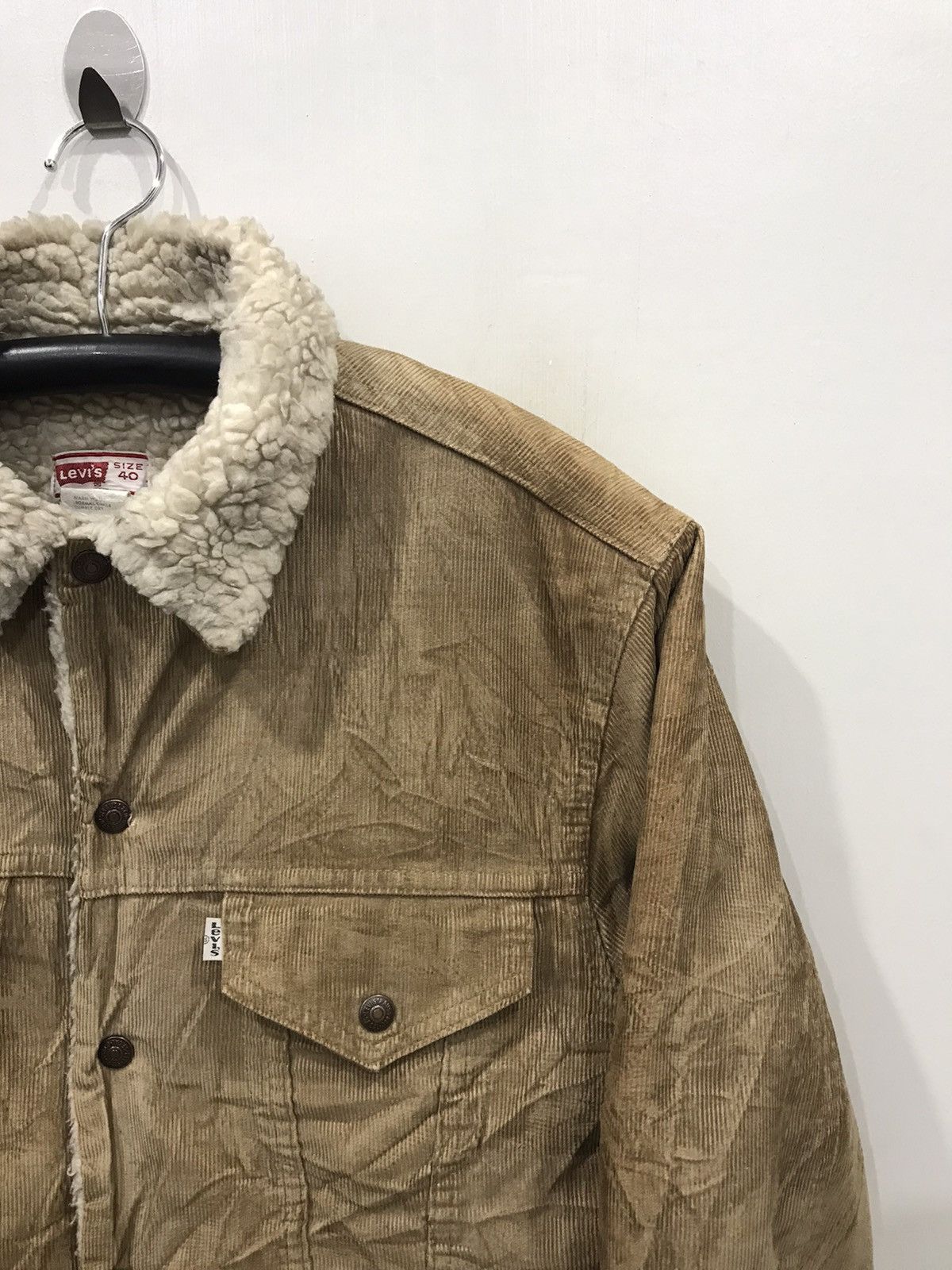 Levi's Vintage 70s Levis Trucker Curduroy Sherpa Lined Jacket Size US M / EU 48-50 / 2 - 5 Thumbnail