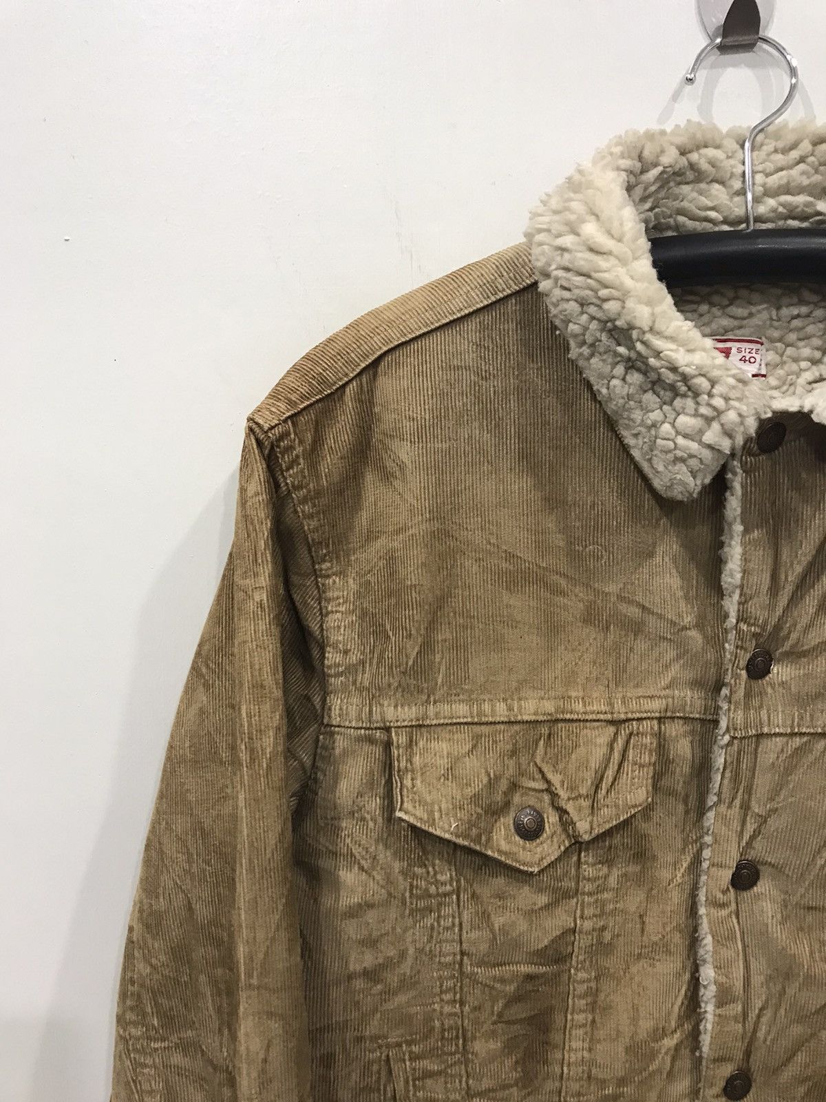 Levi's Vintage 70s Levis Trucker Curduroy Sherpa Lined Jacket Size US M / EU 48-50 / 2 - 6 Thumbnail