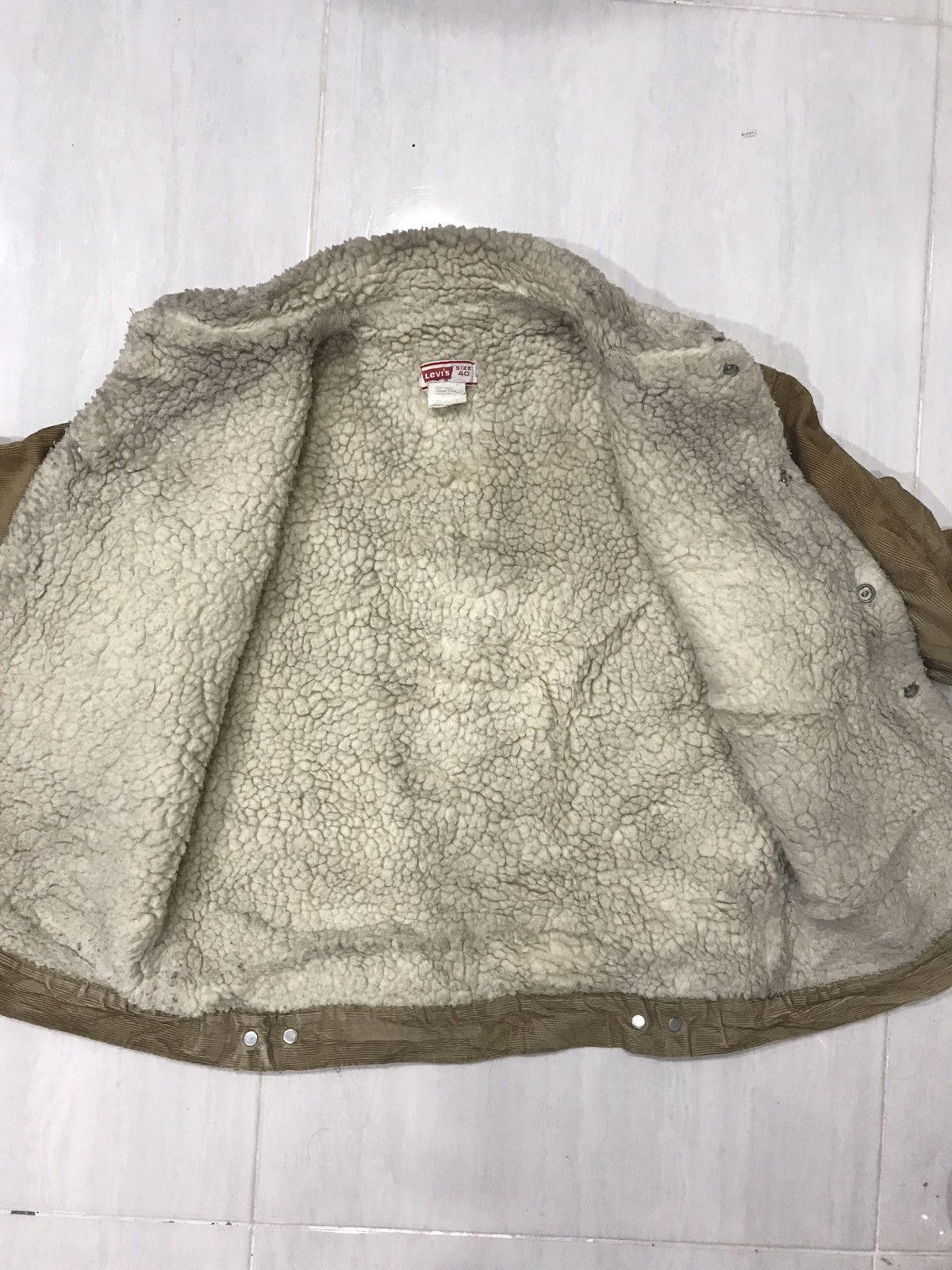 Levi's Vintage 70s Levis Trucker Curduroy Sherpa Lined Jacket Size US M / EU 48-50 / 2 - 16 Thumbnail
