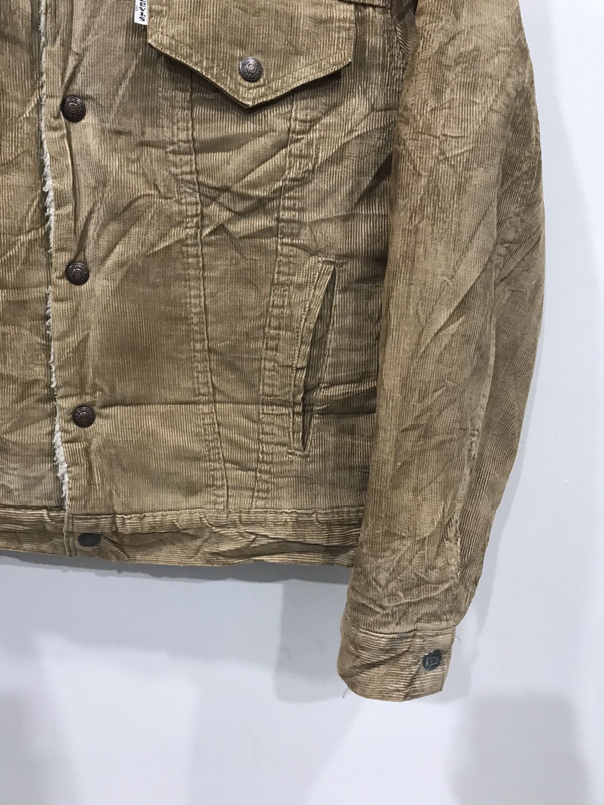 Levi's Vintage 70s Levis Trucker Curduroy Sherpa Lined Jacket Size US M / EU 48-50 / 2 - 7 Thumbnail