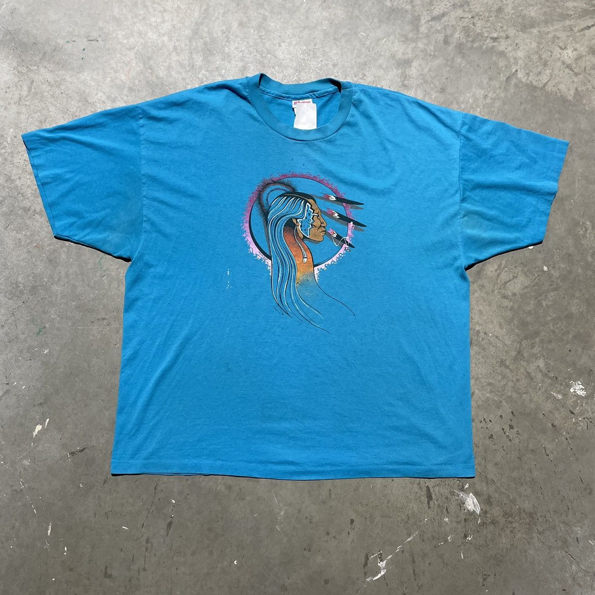 Vintage 90s Native American Art Heat Portrait Vintage Graphic Tee Grailed