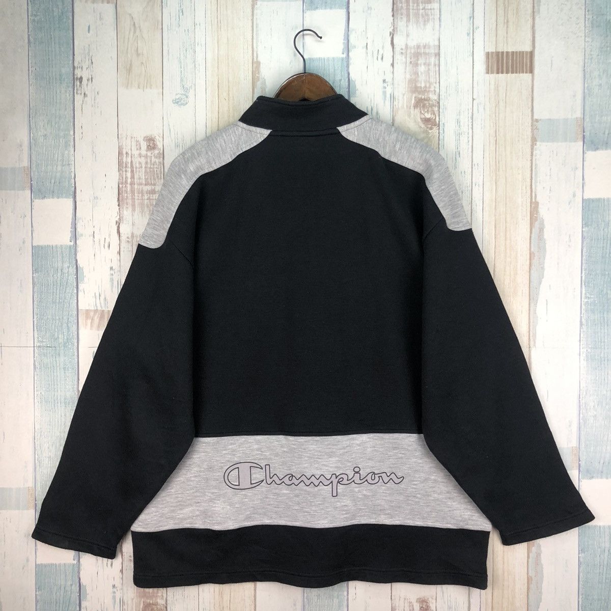 Champion × Vintage Vintage Champion Big Logo Half Zip Sweatshirt Size US XL / EU 56 / 4 - 2 Thumbnail