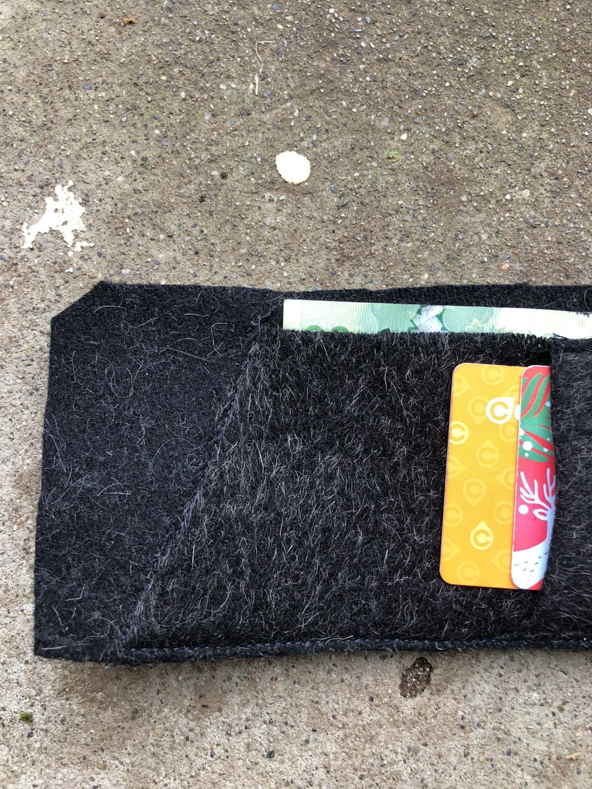 Handmade × Vintage Custom mohair wool contrast stitch wallet fur Size ONE SIZE - 5 Thumbnail