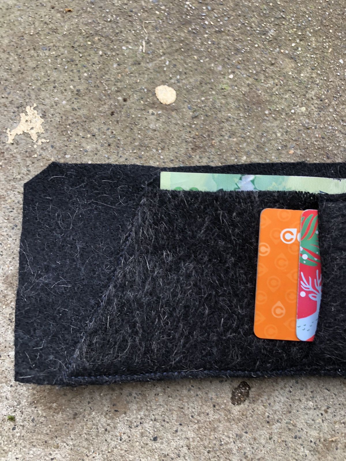Handmade × Vintage Custom mohair wool contrast stitch wallet fur Size ONE SIZE - 6 Thumbnail