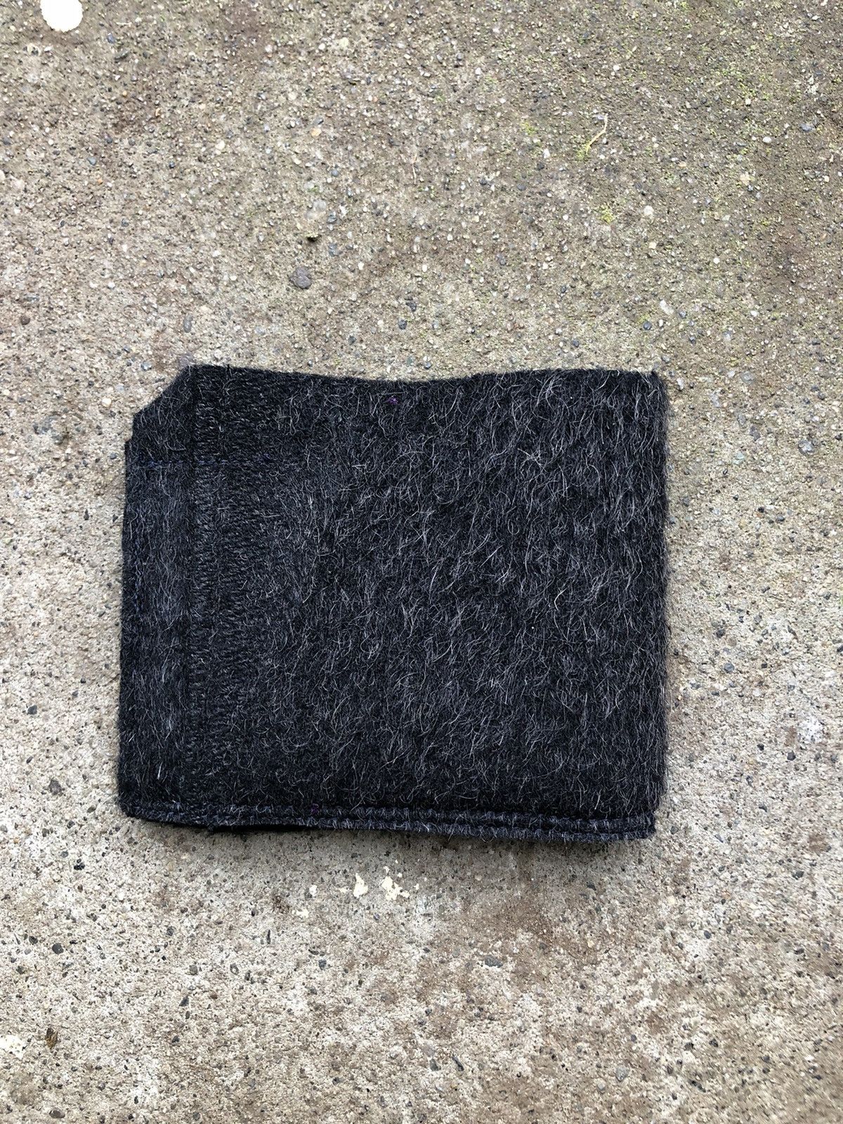 Handmade × Vintage Custom mohair wool contrast stitch wallet fur Size ONE SIZE - 7 Thumbnail