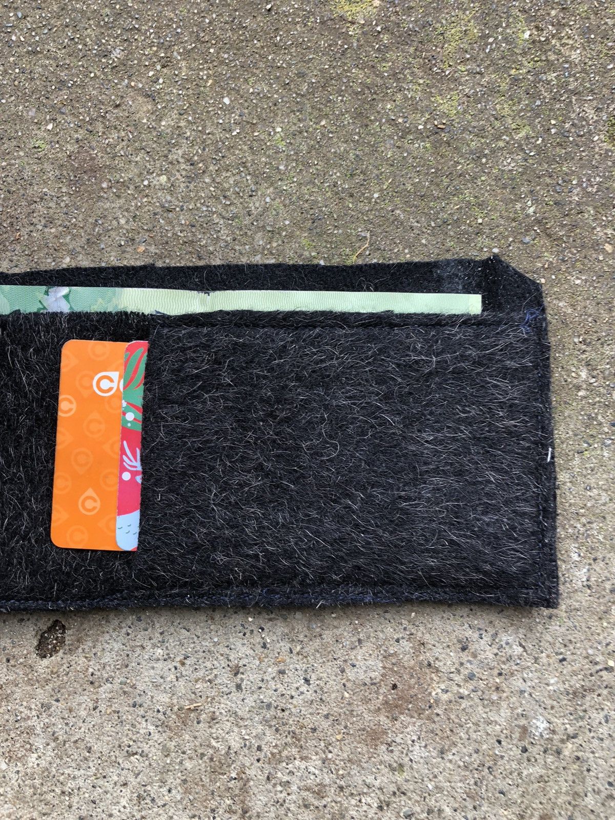 Handmade × Vintage Custom mohair wool contrast stitch wallet fur Size ONE SIZE - 4 Thumbnail