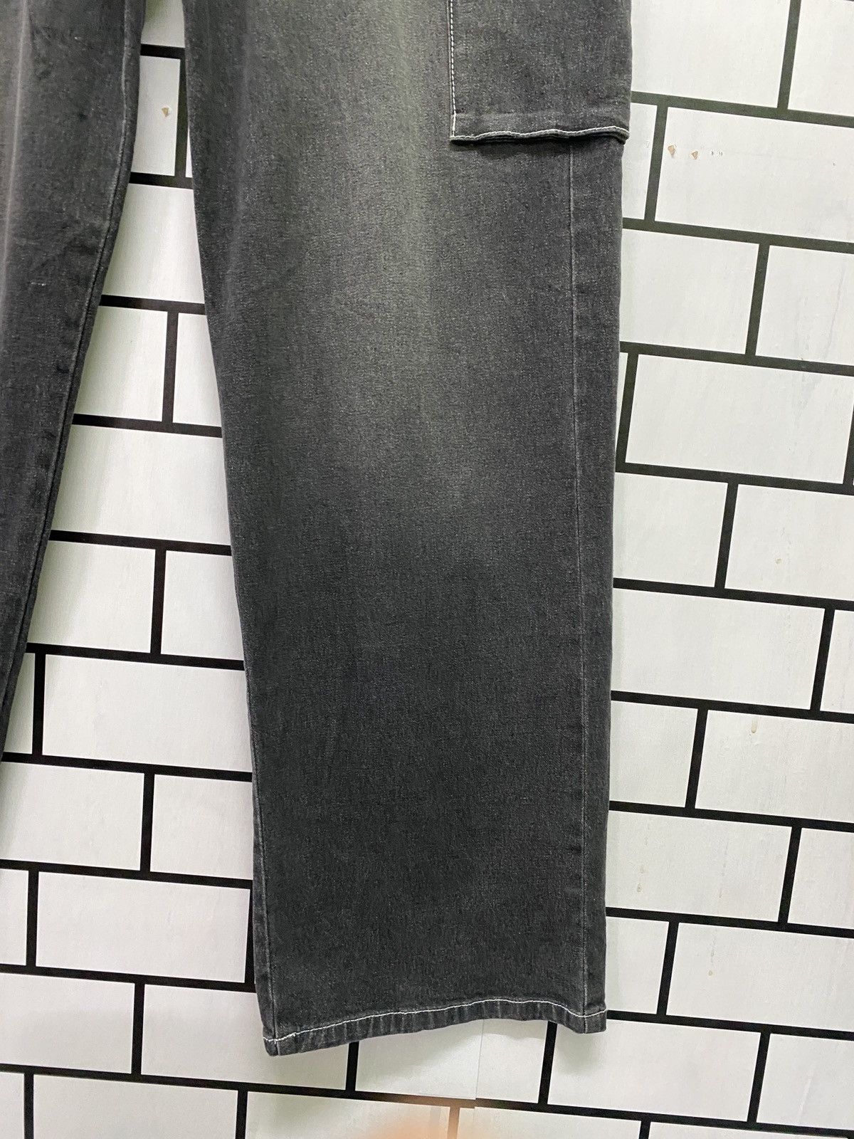 Japanese Brand Japan Made BC Factory Black Faded Multipocket Cargo Denim Size US 31 - 8 Thumbnail