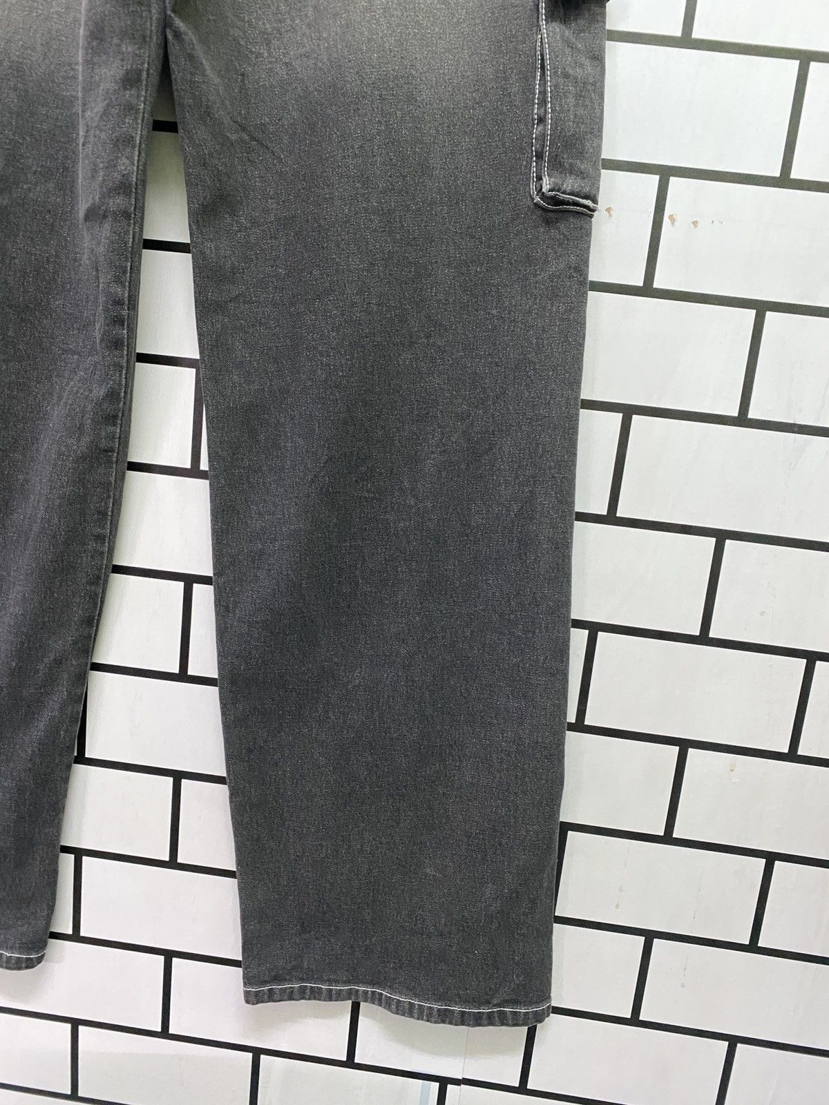 Japanese Brand Japan Made BC Factory Black Faded Multipocket Cargo Denim Size US 31 - 14 Thumbnail