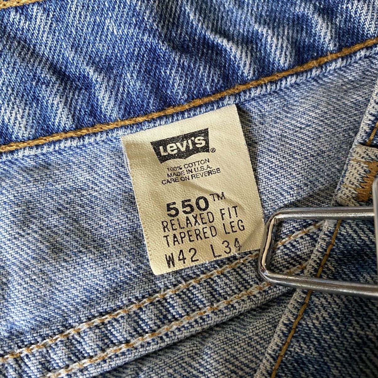 Levi's Vintage 90s Levis 550 Relaxed Fit Tapered Leg Jeans 40x34 Size US 40 / EU 56 - 15 Thumbnail