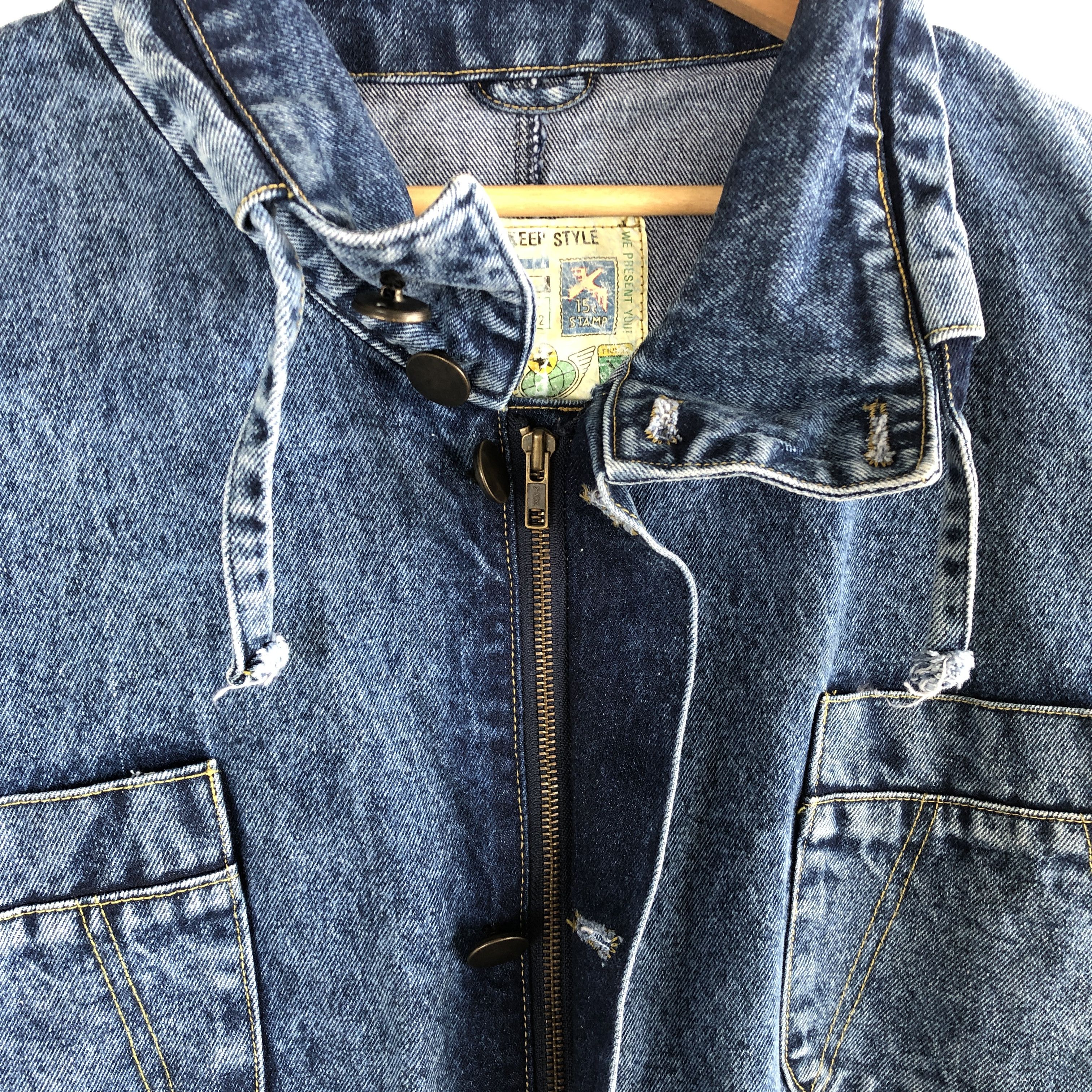 Japanese Brand × Vintage MUW Co Jeans Jacket Trench Jeans Jacket Worker Jacket Size US XL / EU 56 / 4 - 12 Thumbnail