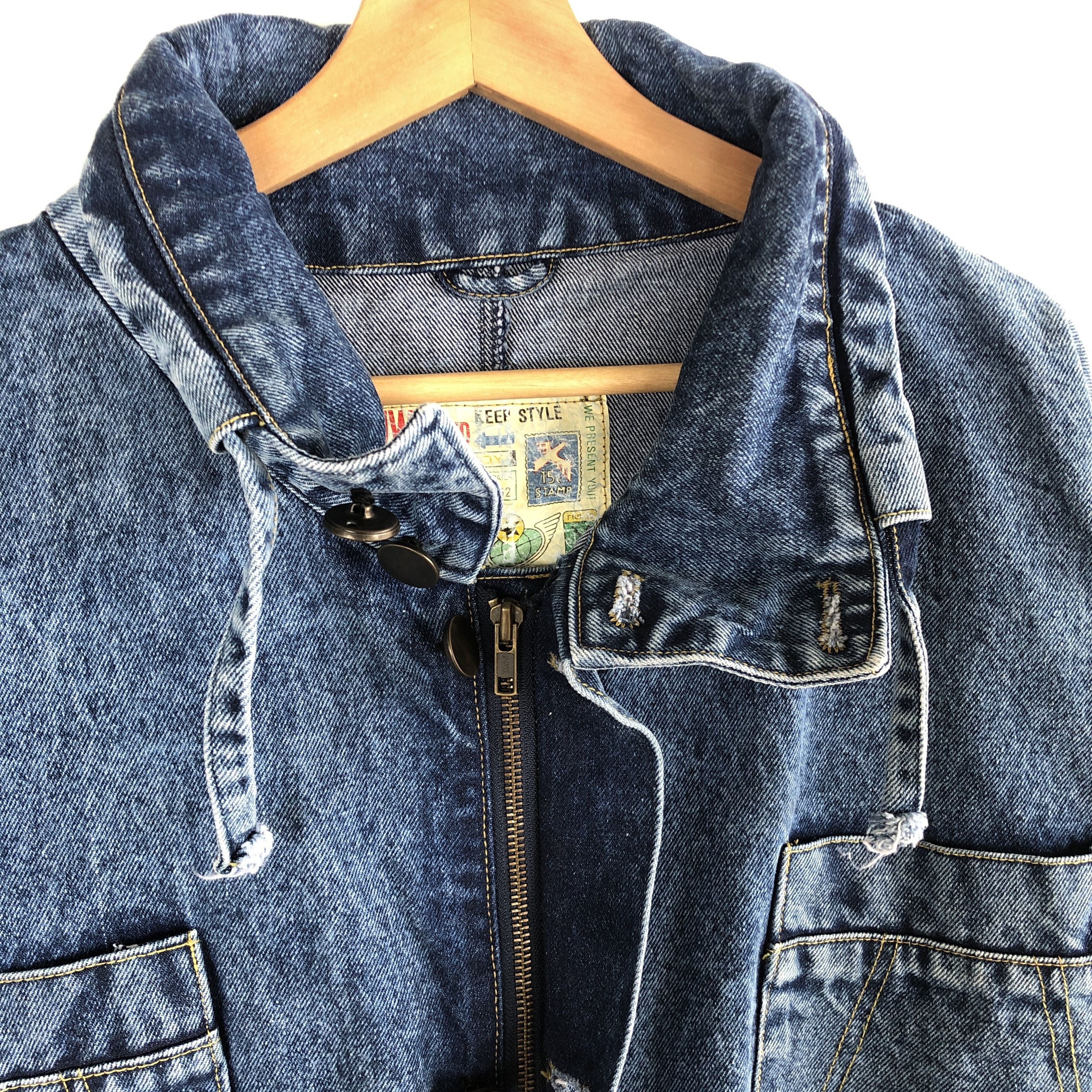 Japanese Brand × Vintage MUW Co Jeans Jacket Trench Jeans Jacket Worker Jacket Size US XL / EU 56 / 4 - 11 Thumbnail
