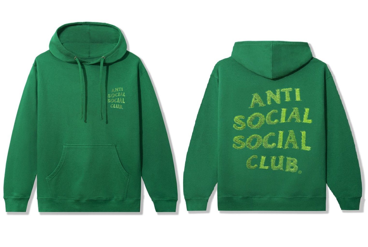 image of Anti Social Social Club Ds Assc The Hills Green Hoodie Bape Kith Kaws Fog Cdg, Men's (Size 2XL)