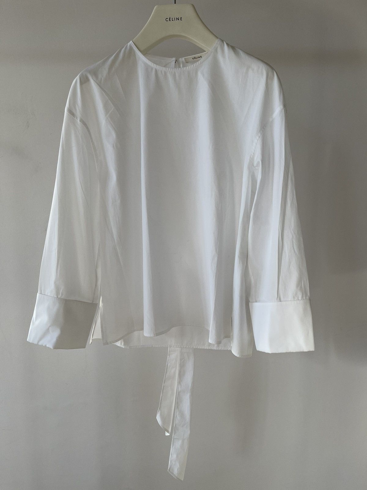Celine Céline by Phoebe Philo White Blouse With Bow Size 38 Size S / US 4 / IT 40 - 3 Thumbnail