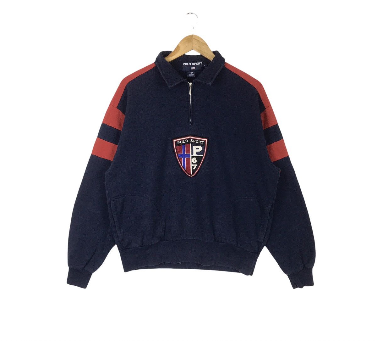 Polo Ralph Lauren × Vintage Vintage Polo Sport Usa Polo 67 By Ralph Lauren Sweatshirt Size US M / EU 48-50 / 2 - 1 Thumbnail