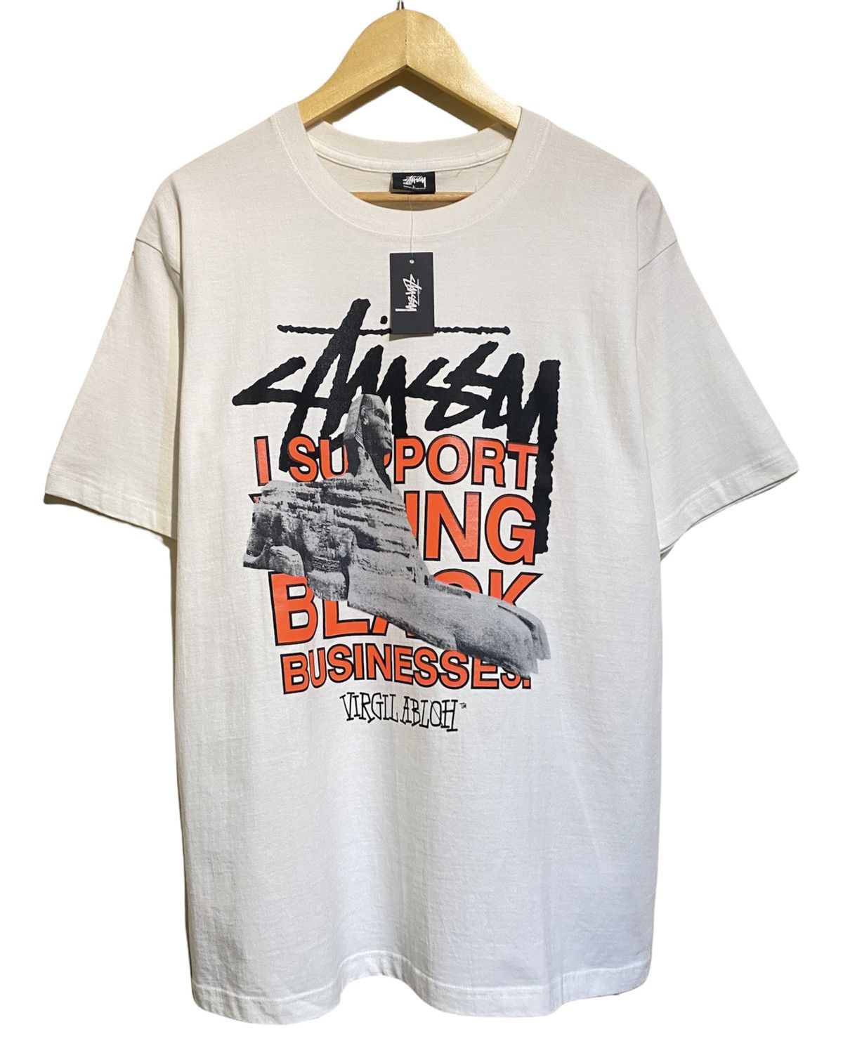 Stussy × Virgil Abloh Rare Exclusive Stussy X Off White Virgil Abloh Tee Size US L / EU 52-54 / 3 - 2 Thumbnail