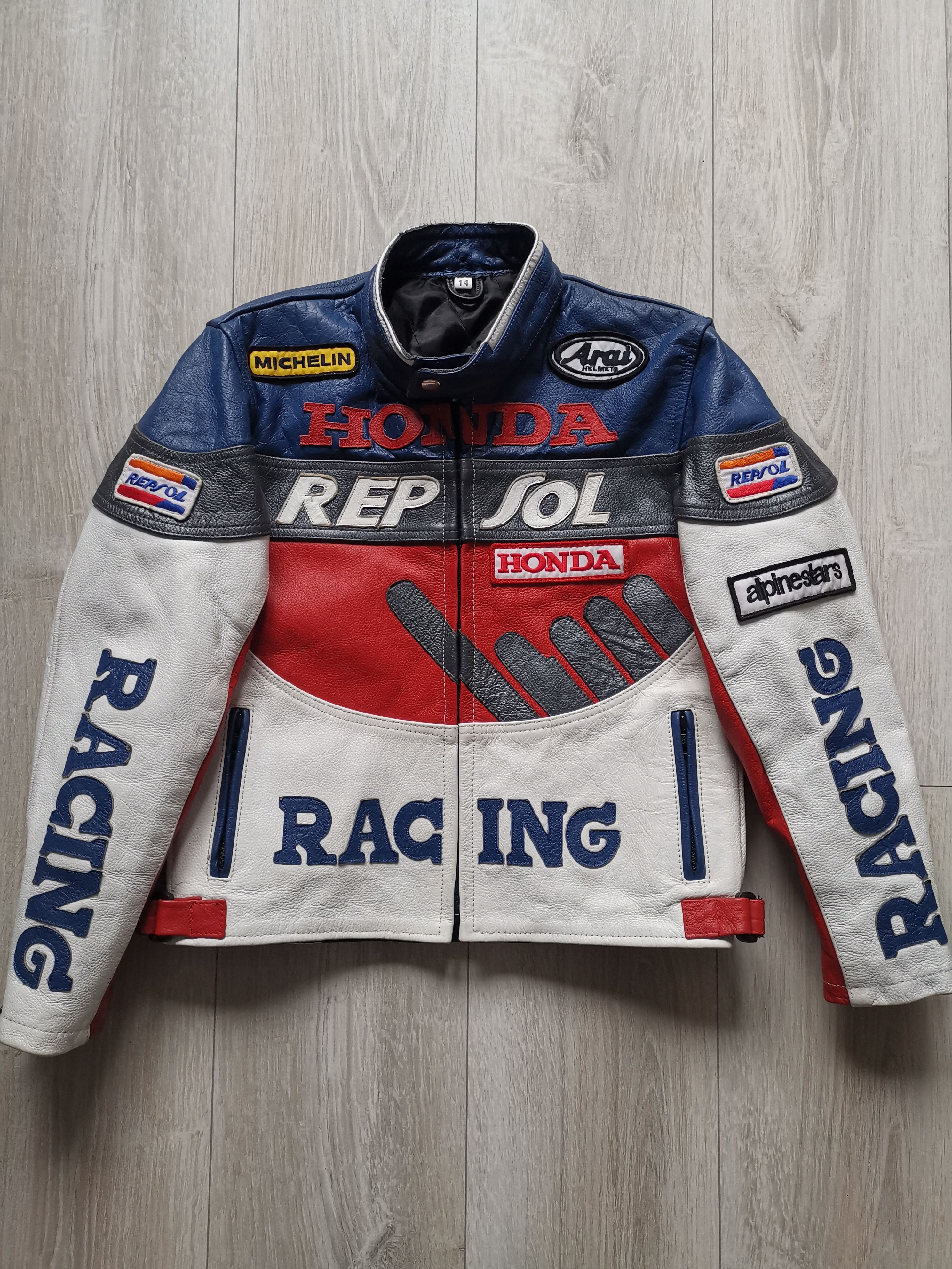 Honda × Leather Jacket × Vintage 🔥Vintage HONDA REPSOL racing leather ...