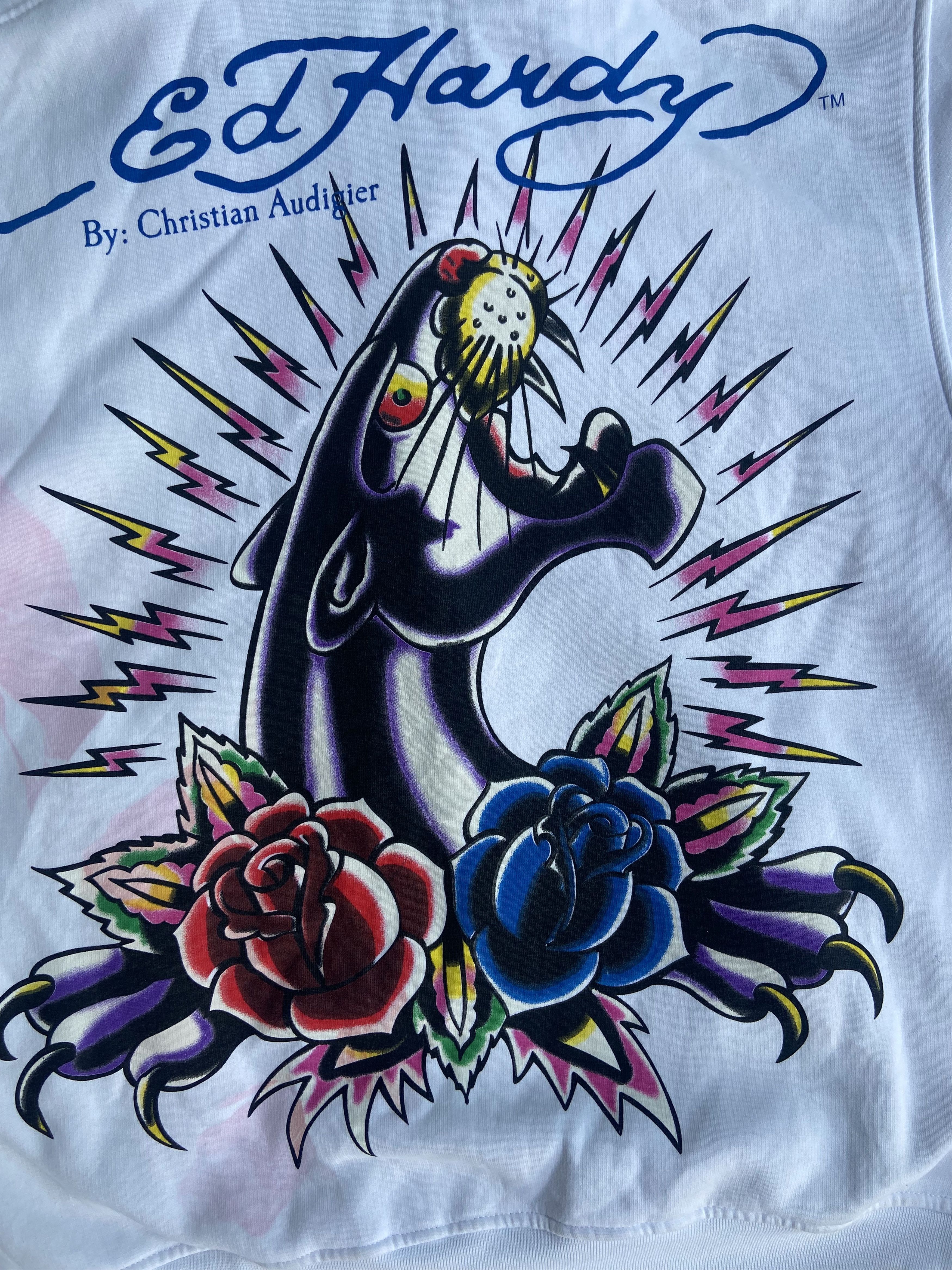 Christian Audigier Vintage Ed Hardy Zip Up Hoodie Size US L / EU 52-54 / 3 - 7 Thumbnail