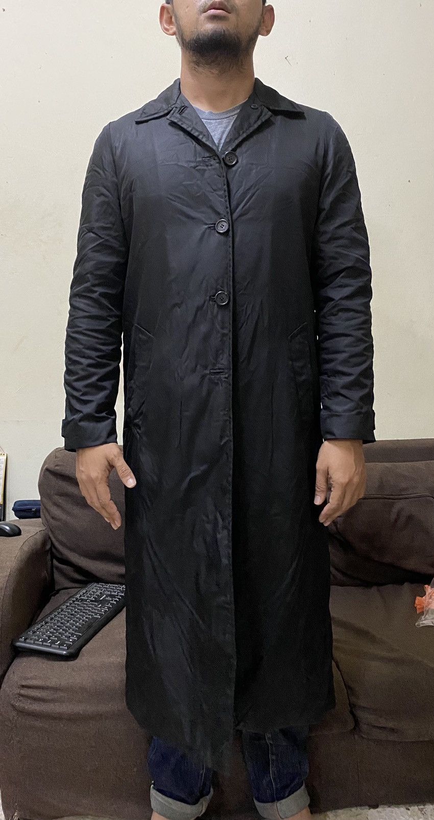 Prada Prada Long Nylon Jacket Black Fashion Design Size US S / EU 44-46 / 1 - 13 Thumbnail
