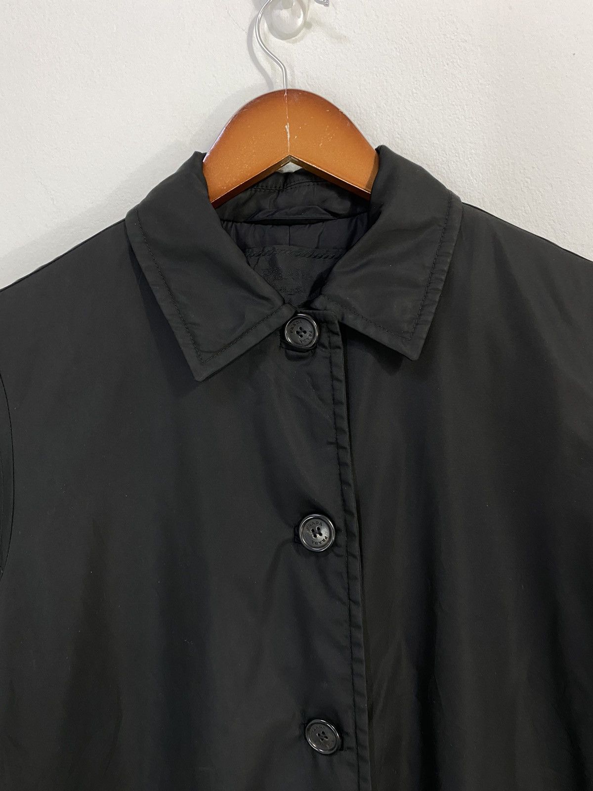 Prada Prada Long Nylon Jacket Black Fashion Design Size US S / EU 44-46 / 1 - 3 Thumbnail
