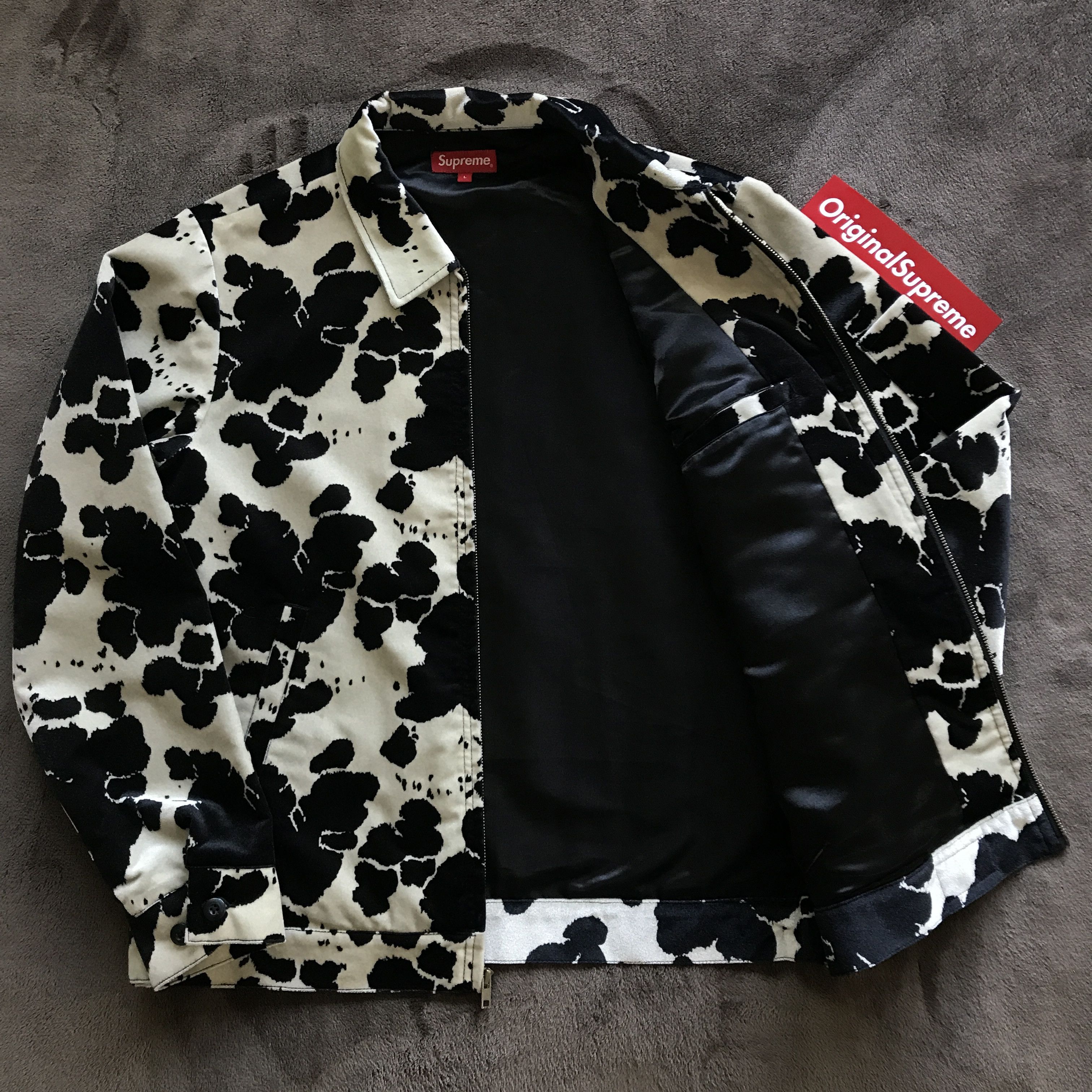 Supreme Supreme Velveteen Work Jacket in Cow Print | Grailed