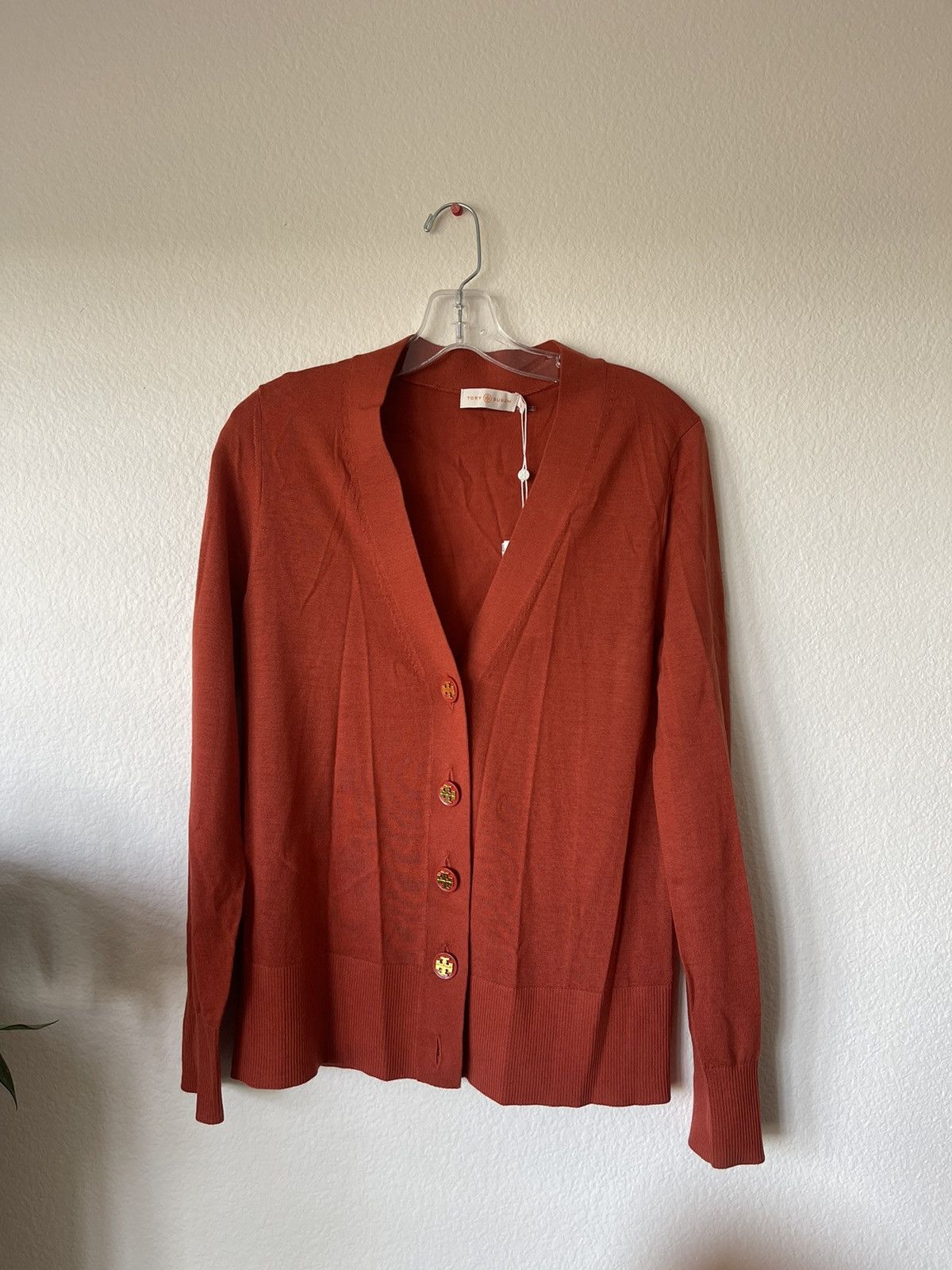 Tory Burch SIMONE CARDIGAN sweater in ash berry/607 size M