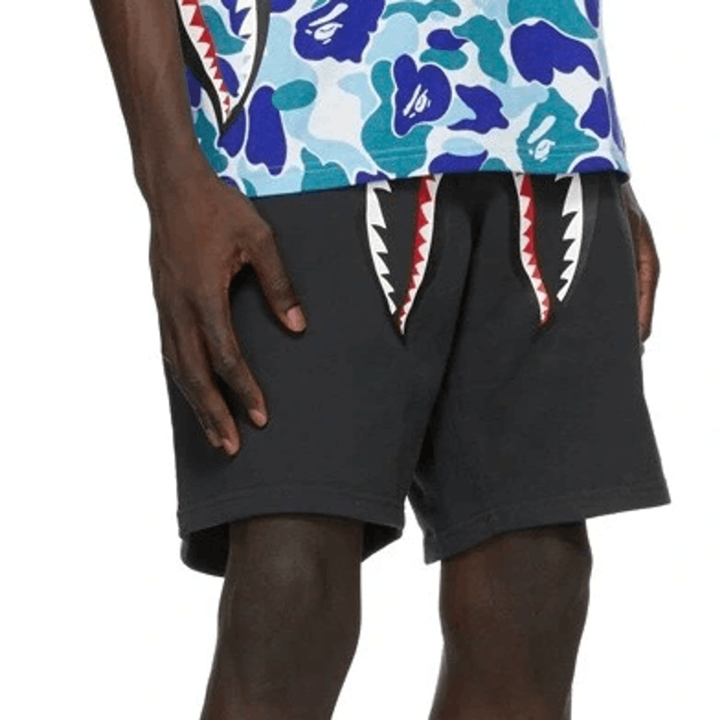 Bape (Size M) BAPE Shark Wide Sweat Shorts Black Size US 32 / EU 48 - 13 Thumbnail