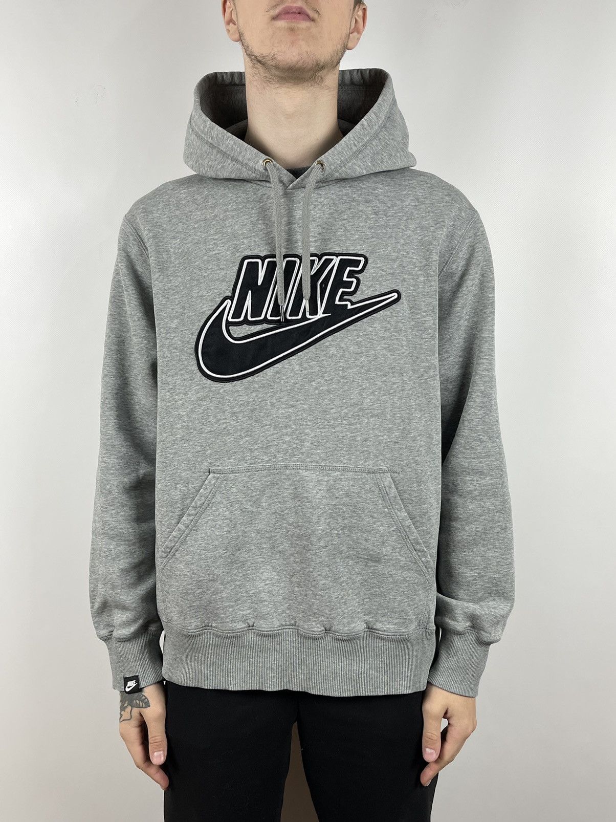 Nike Streetwear Vintage Vintage Nike Big Logo Center Swoosh Grey Hoodie Travis Style Grailed