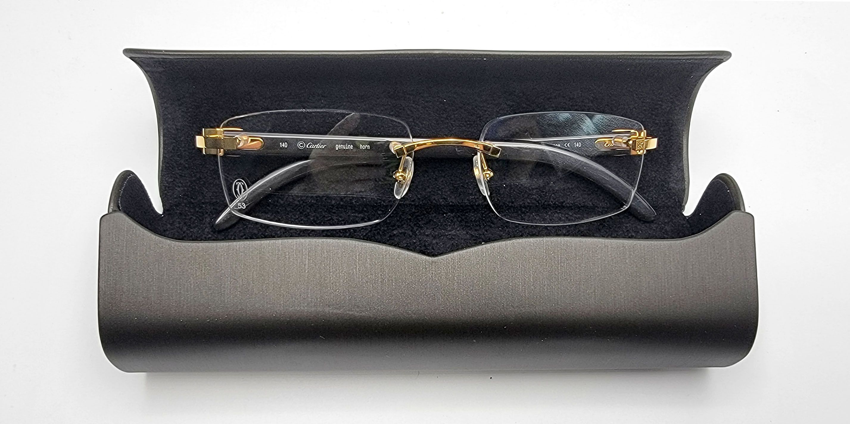 Cartier NEW! Cartier Black Buffalo Horn Glasses CT00490 Size ONE SIZE - 5 Thumbnail