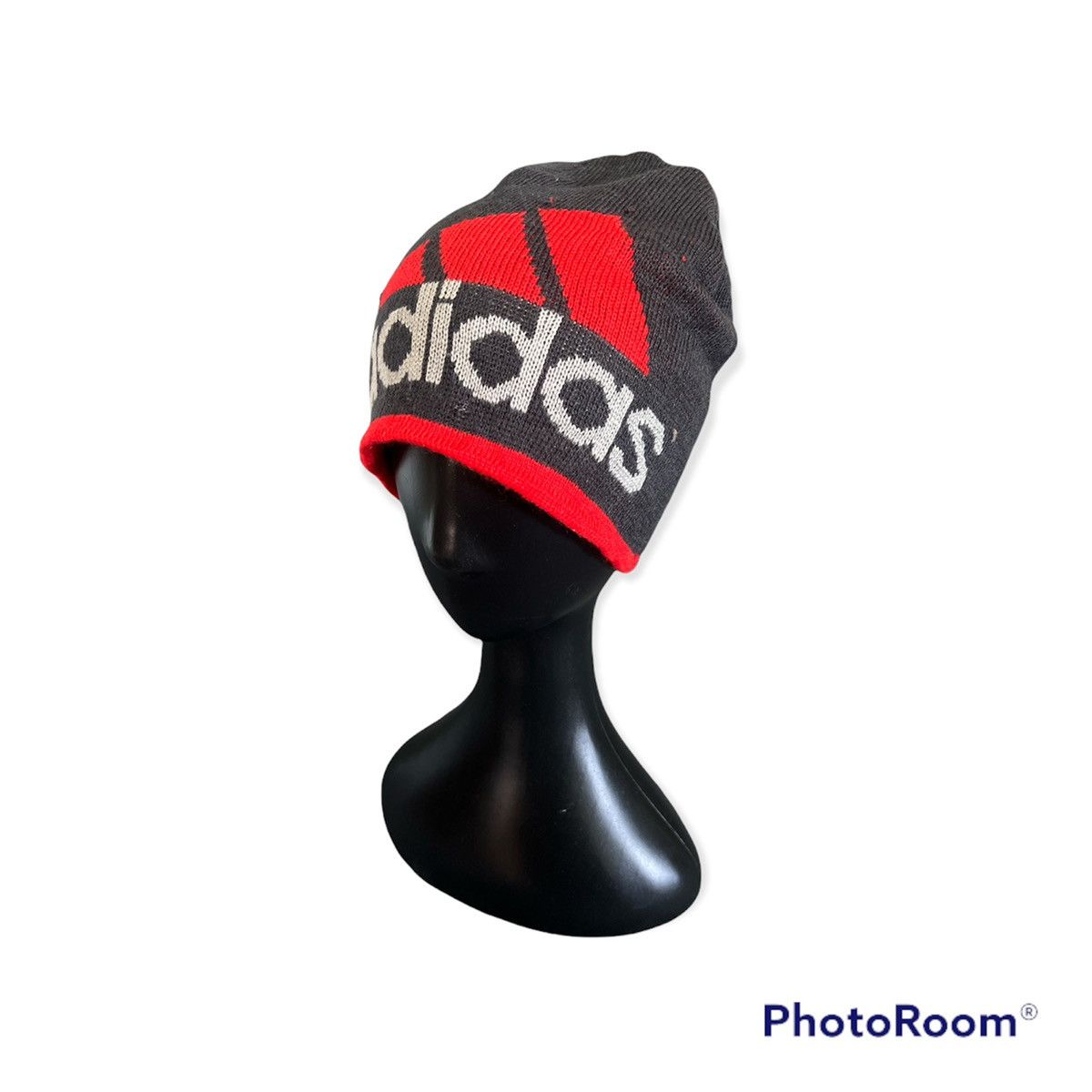 Adidas Vintage Adidas Spellout beanie hat Size ONE SIZE - 1 Thumbnail