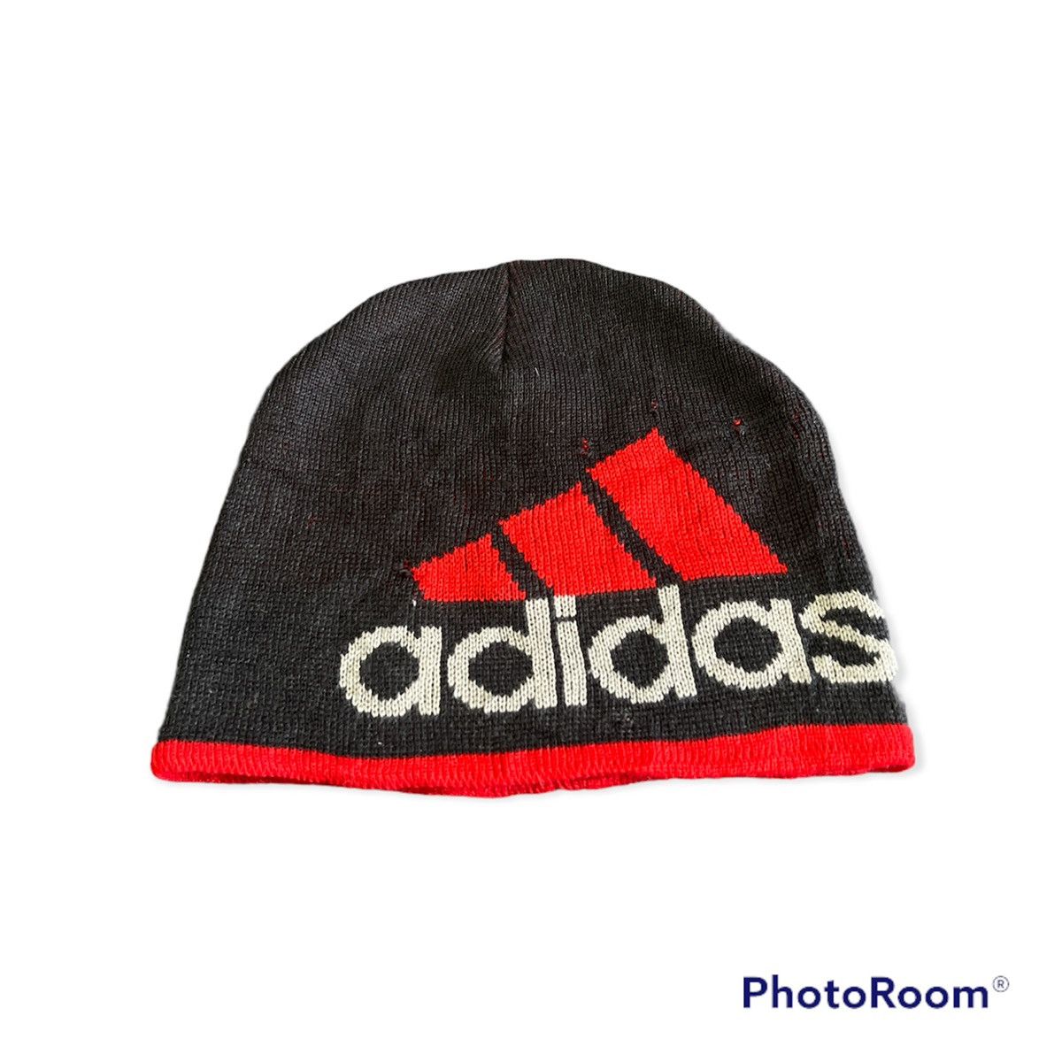 Adidas Vintage Adidas Spellout beanie hat Size ONE SIZE - 4 Thumbnail