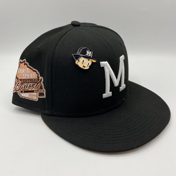 Milwaukee Braves Manolo Peach Bottom Hat Club 7 1/8 for Sale in
