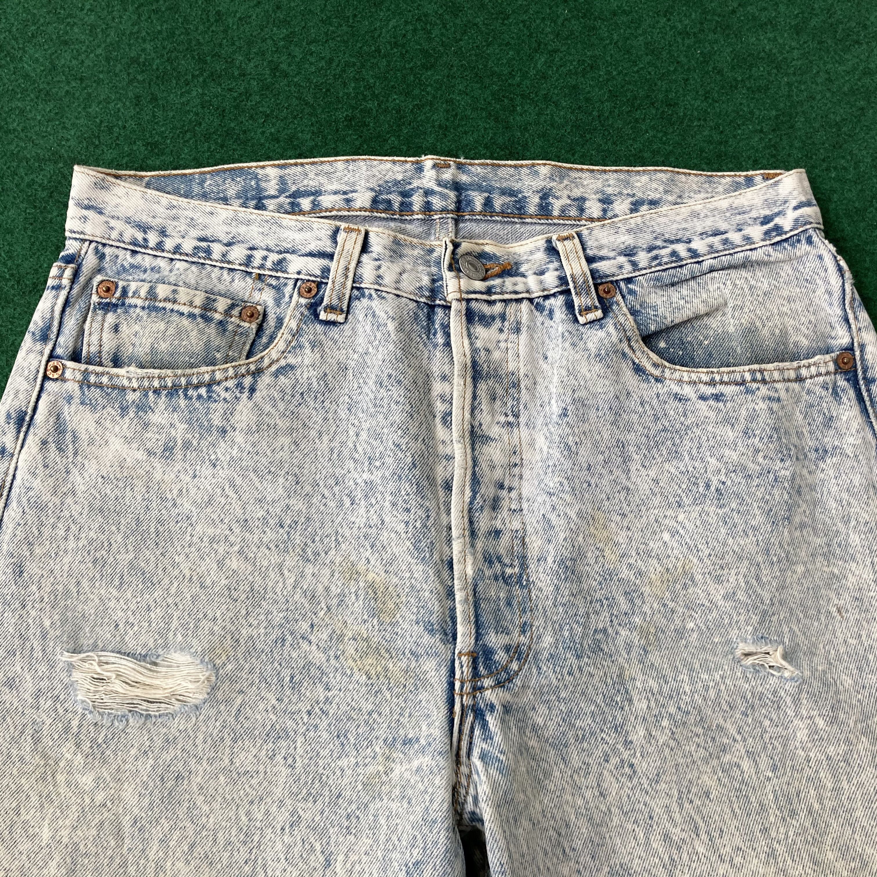Levi's × Vintage Vtg Levis 501 Acid Wash Denim Button Pant Denim 80s Jeans Size US 32 / EU 48 - 4 Thumbnail