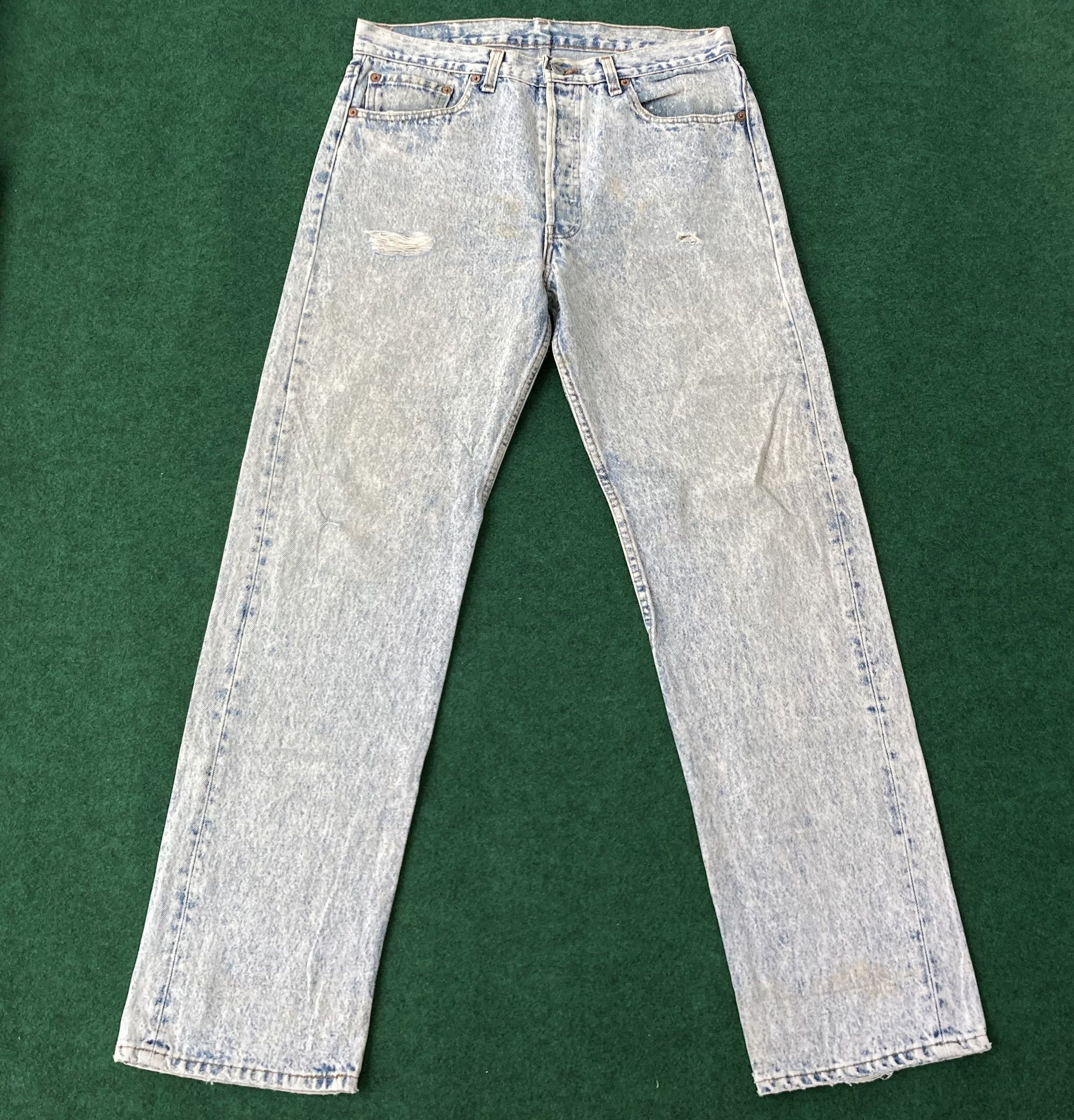 Levi's × Vintage Vtg Levis 501 Acid Wash Denim Button Pant Denim 80s Jeans Size US 32 / EU 48 - 1 Thumbnail