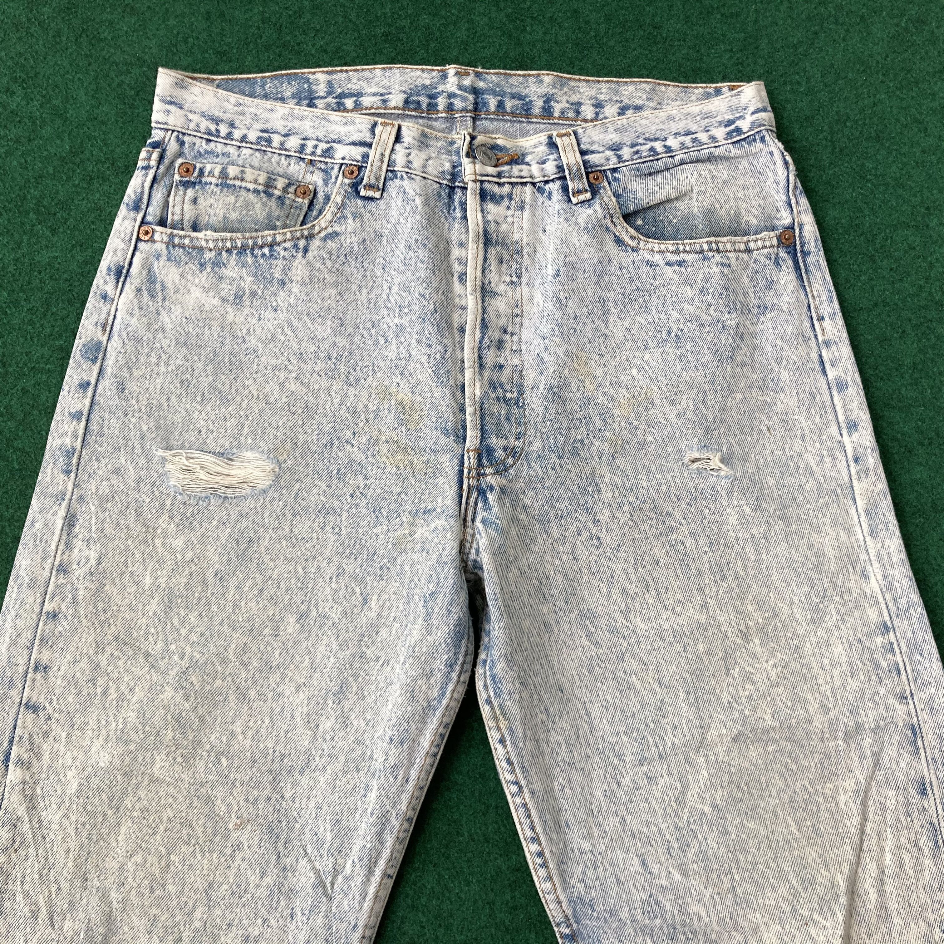 Levi's × Vintage Vtg Levis 501 Acid Wash Denim Button Pant Denim 80s Jeans Size US 32 / EU 48 - 3 Thumbnail