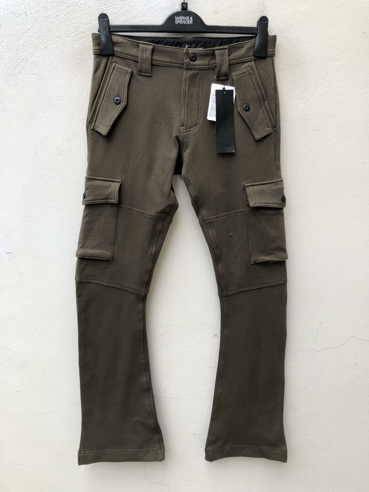 NO ID Japan Brand No ID 8 Pockets Stretch Flare Cargo Trouser Size US 30 / EU 46 - 1 Thumbnail