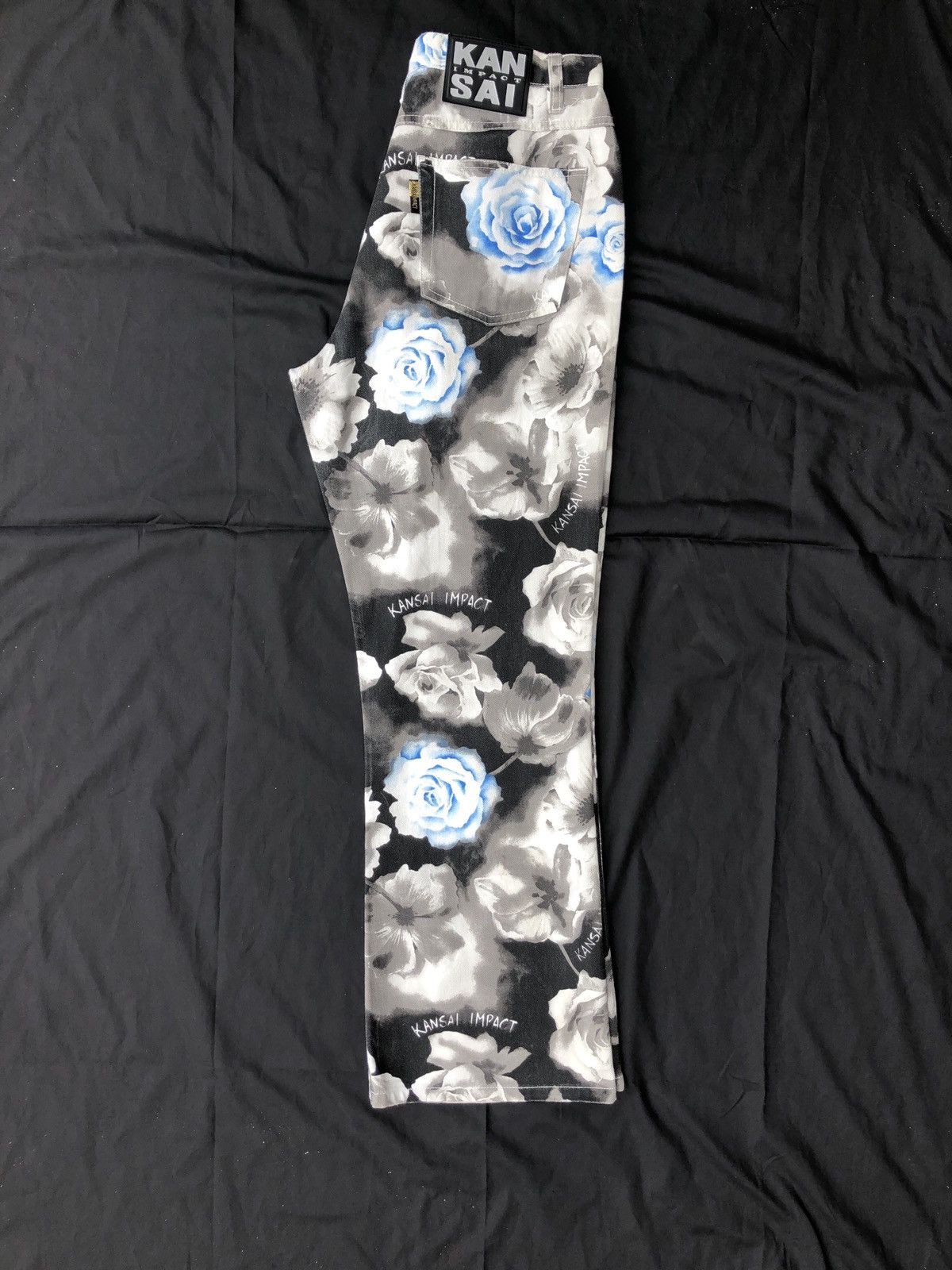 Kansai Yamamoto × Vintage Vintage Kansai Yamamoto Kansai Impact Full Print Flare Pant Size US 31 - 22 Thumbnail