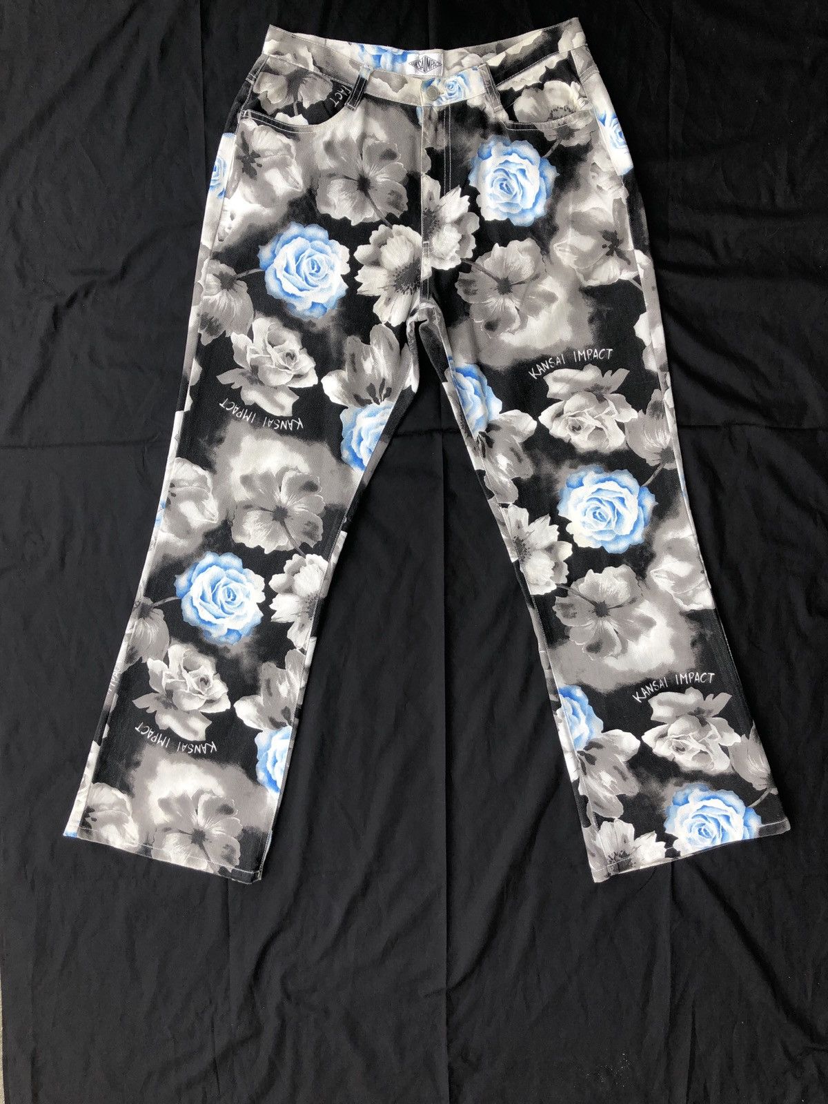 Kansai Yamamoto × Vintage Vintage Kansai Yamamoto Kansai Impact Full Print Flare Pant Size US 31 - 1 Thumbnail