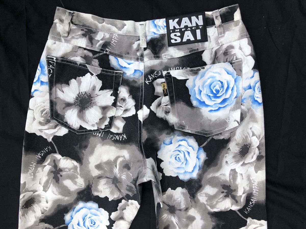 Kansai Yamamoto × Vintage Vintage Kansai Yamamoto Kansai Impact Full Print Flare Pant Size US 31 - 13 Thumbnail