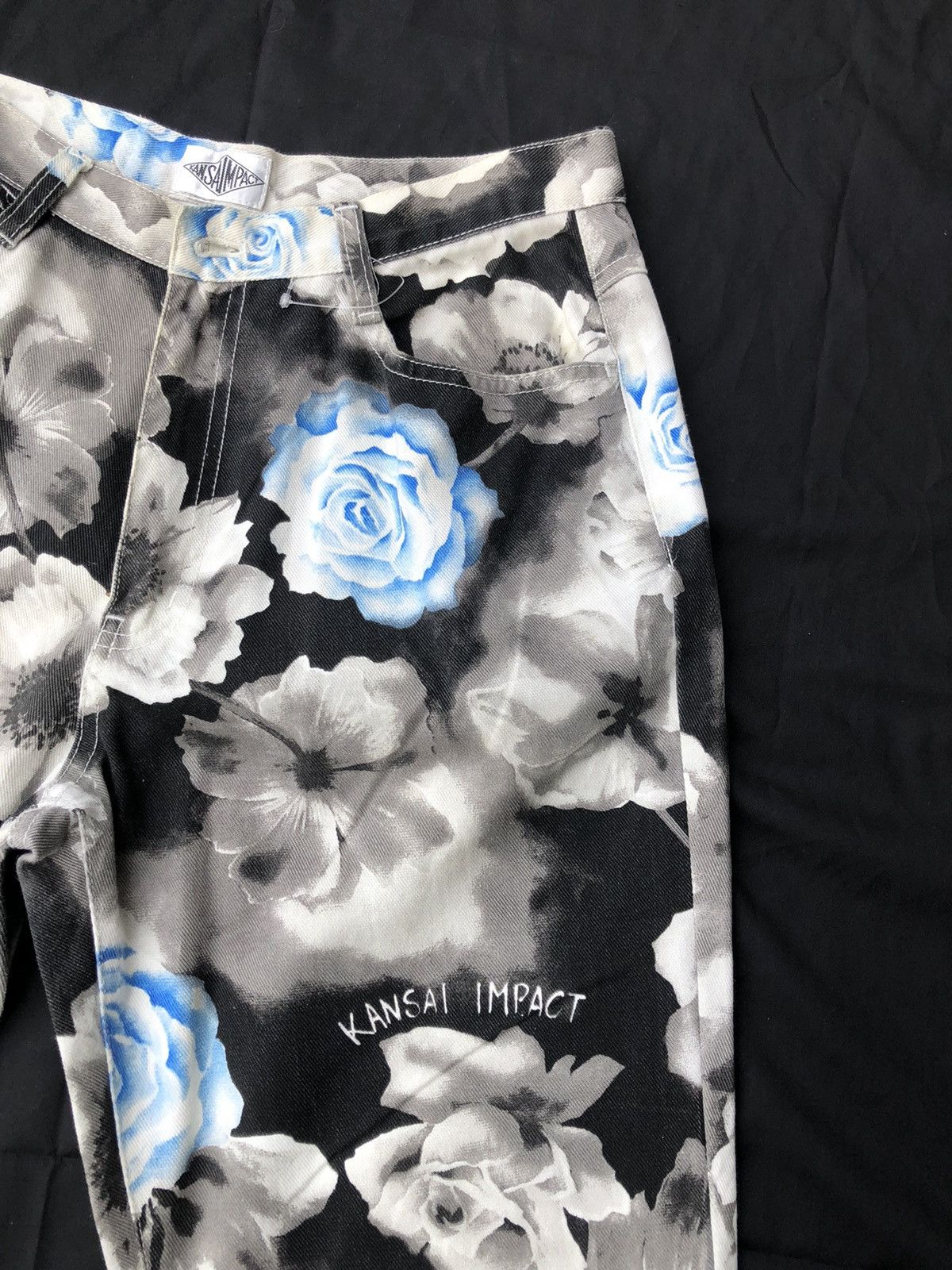 Kansai Yamamoto × Vintage Vintage Kansai Yamamoto Kansai Impact Full Print Flare Pant Size US 31 - 9 Thumbnail