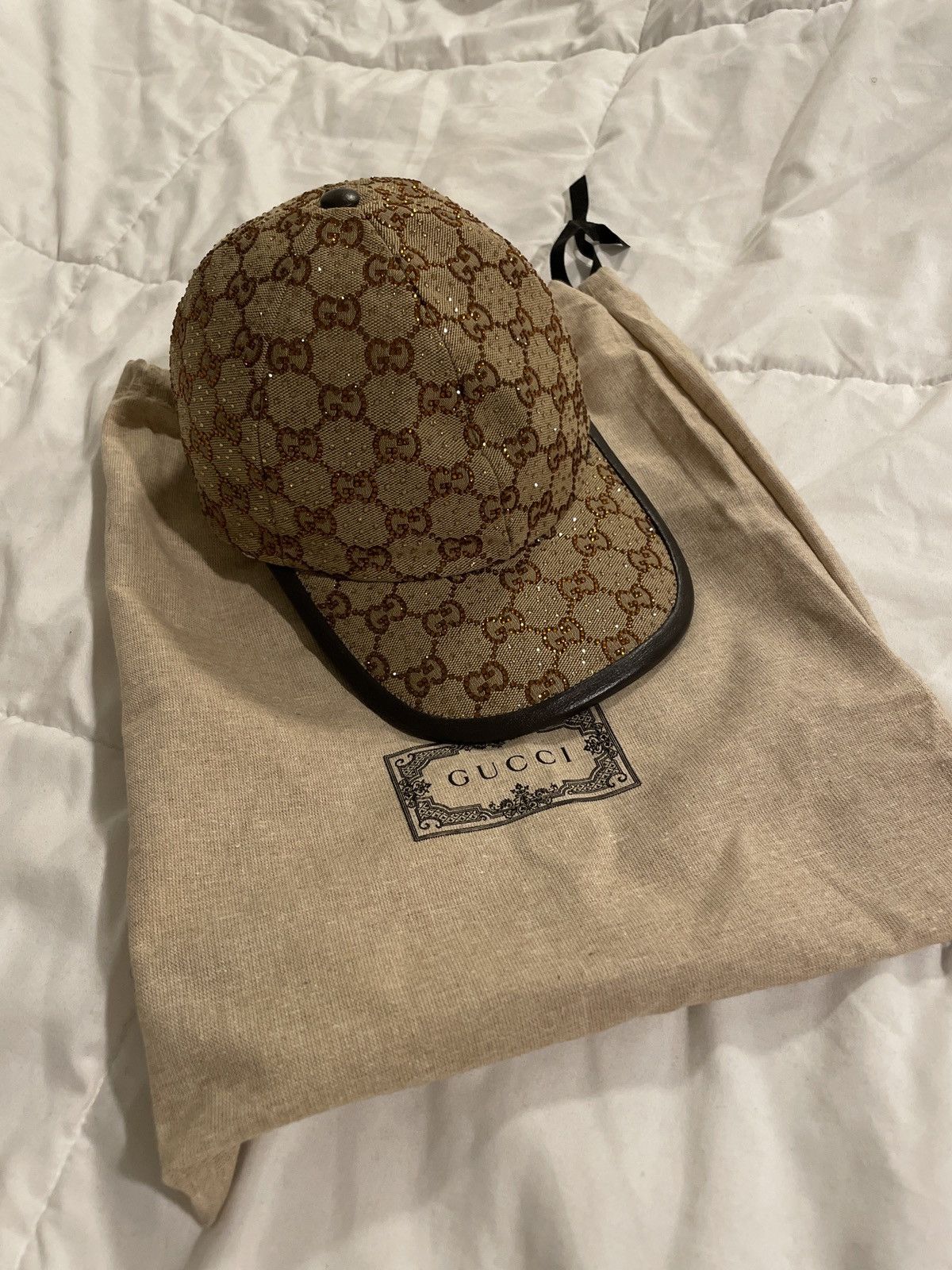 Gucci Gg canvas baseball hat with crystals | Grailed