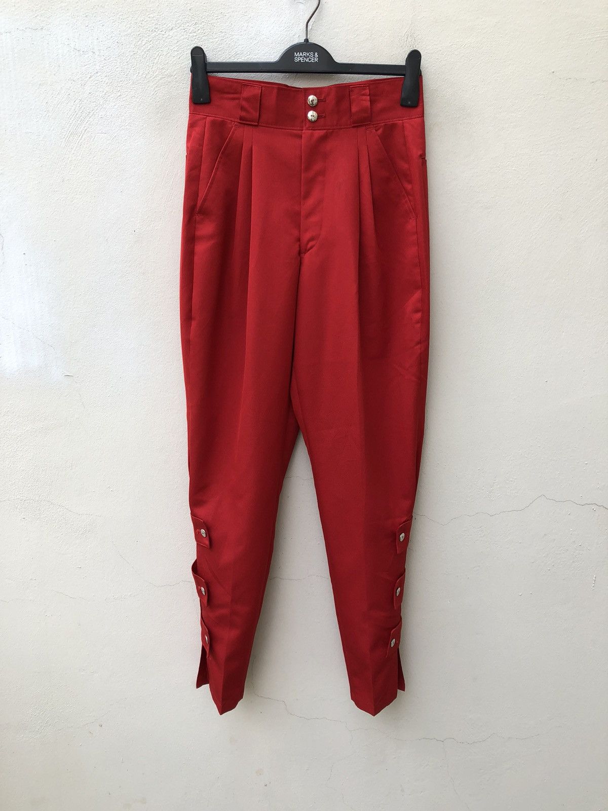 Vintage Vintage 90s METAL BLACK Japan Bondage Red Trouser Pant Size US 28 / EU 44 - 1 Thumbnail