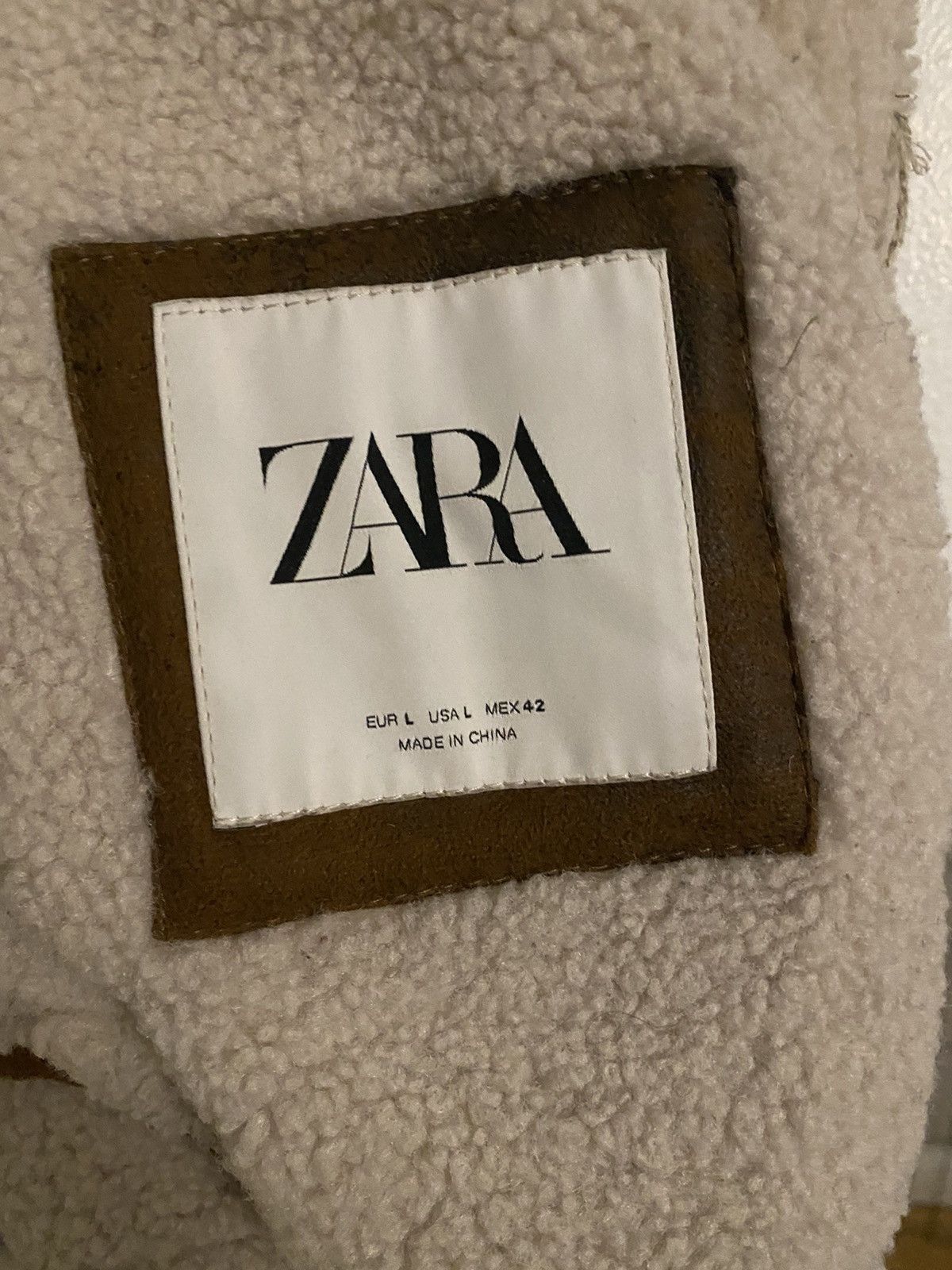 Zara Brown Sherpa Leather Jacket Size US L / EU 52-54 / 3 - 5 Preview