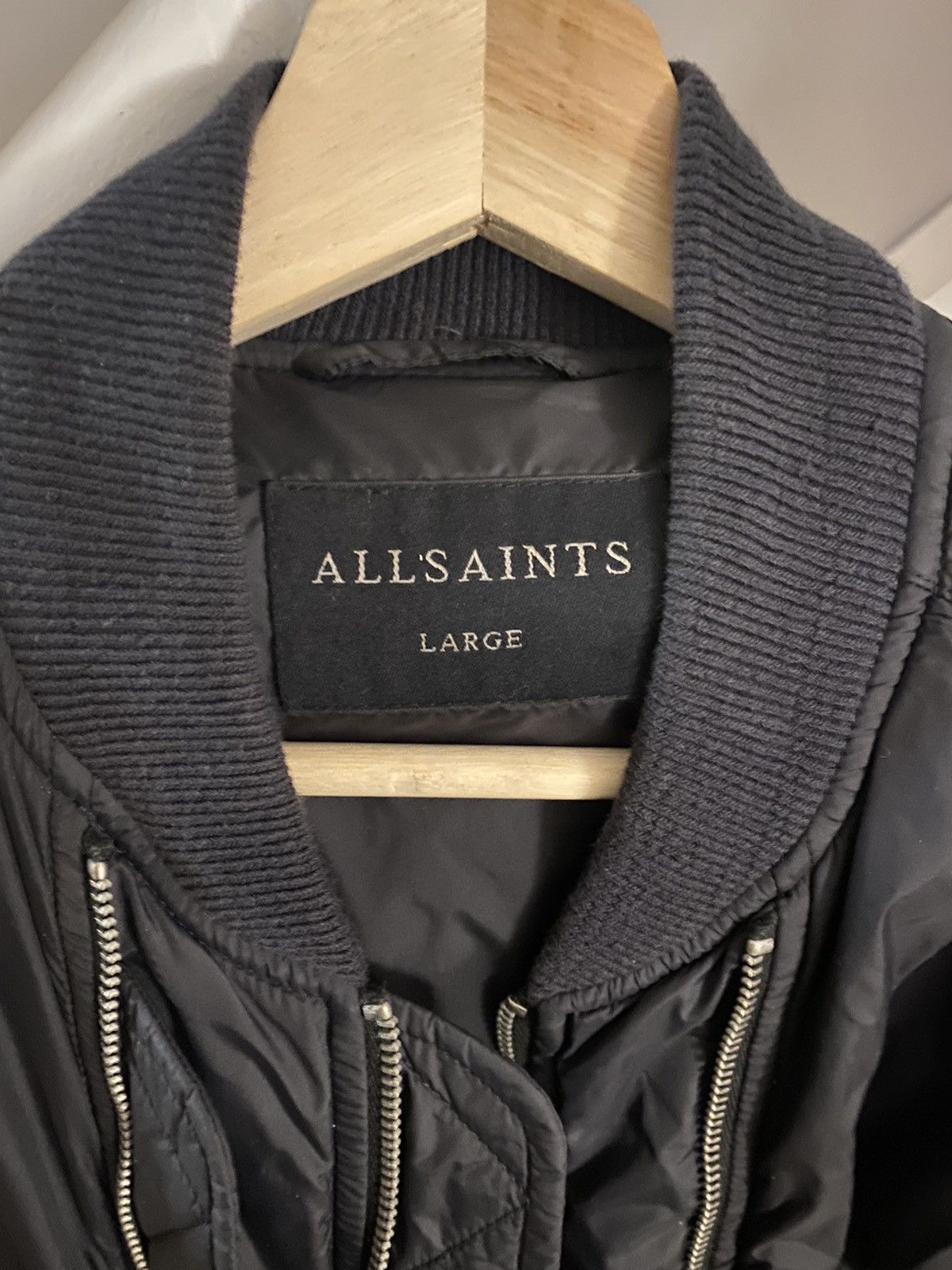Allsaints Black Double Zip Bomber Size US L / EU 52-54 / 3 - 3 Thumbnail