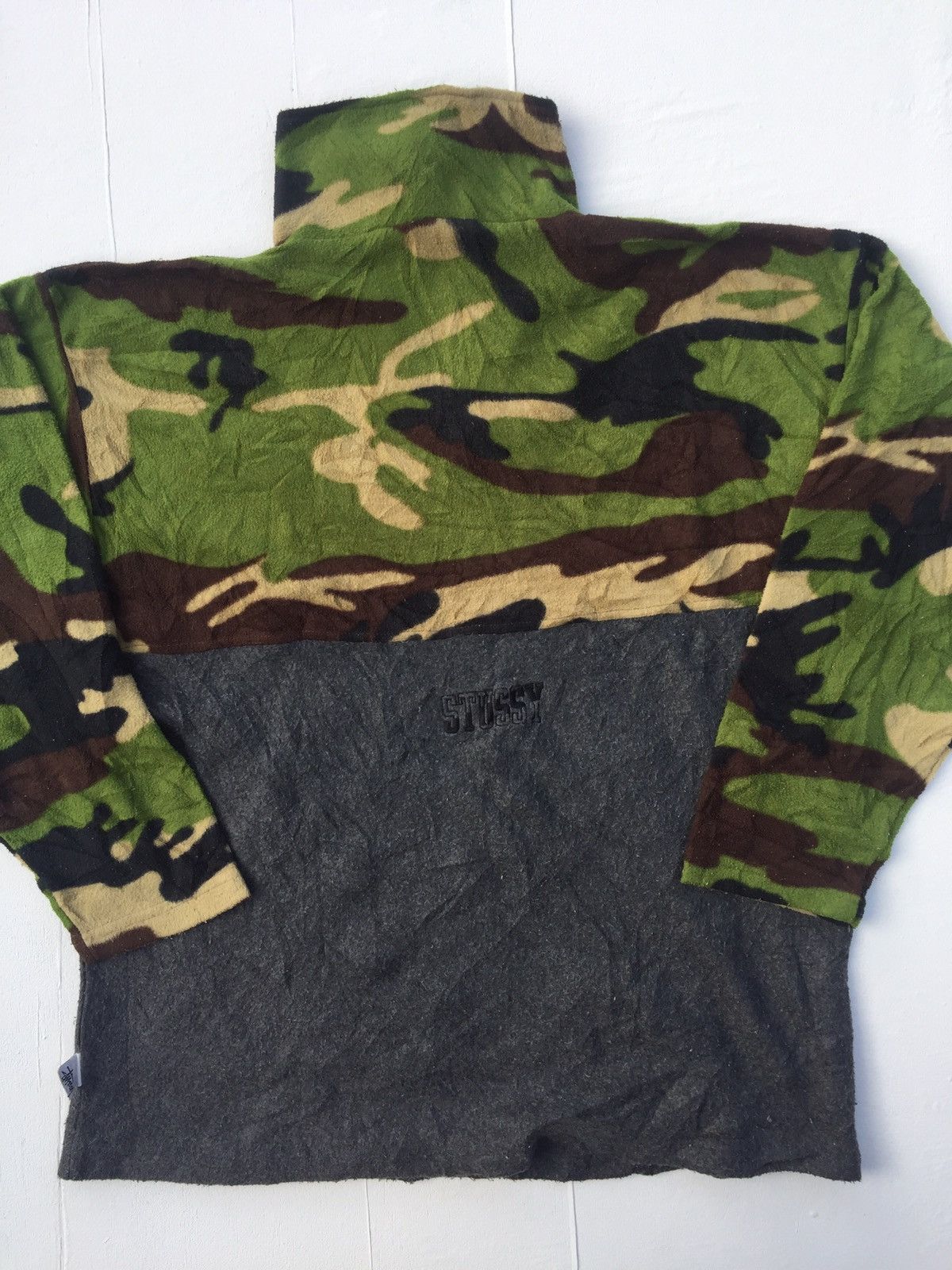 Stussy Vintage Stussy Camo Big Logo Embroidery Camouflage Fleece Size US XL / EU 56 / 4 - 10 Thumbnail