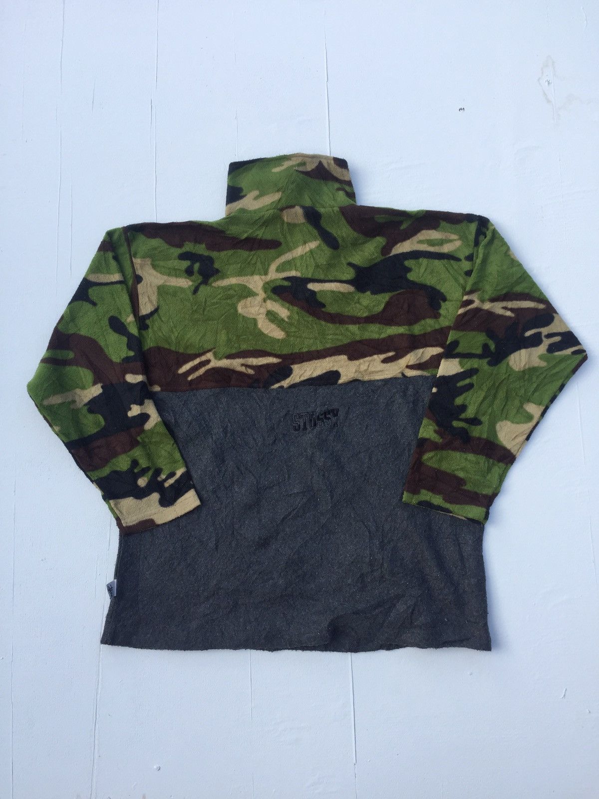Stussy Vintage Stussy Camo Big Logo Embroidery Camouflage Fleece Size US XL / EU 56 / 4 - 9 Thumbnail