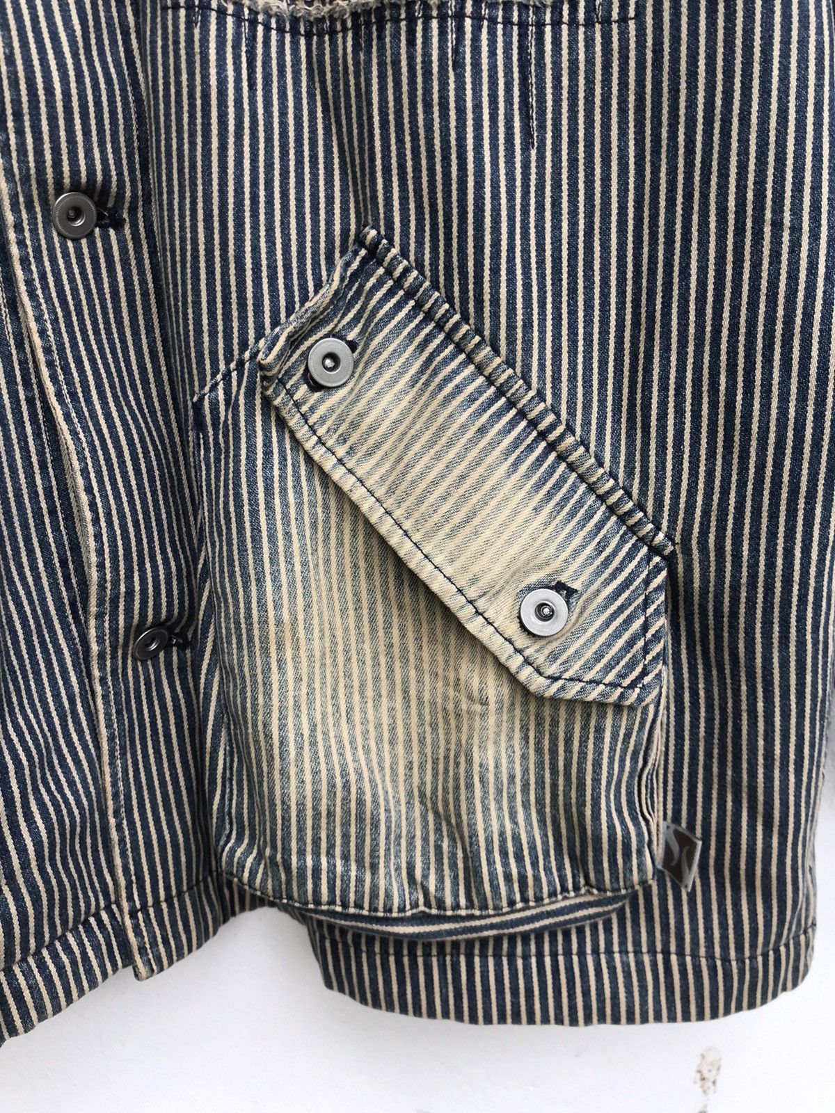 Japanese Brand Stas Street Arts Works Hickory Stripes Slank Chore Jacket Size US M / EU 48-50 / 2 - 5 Thumbnail