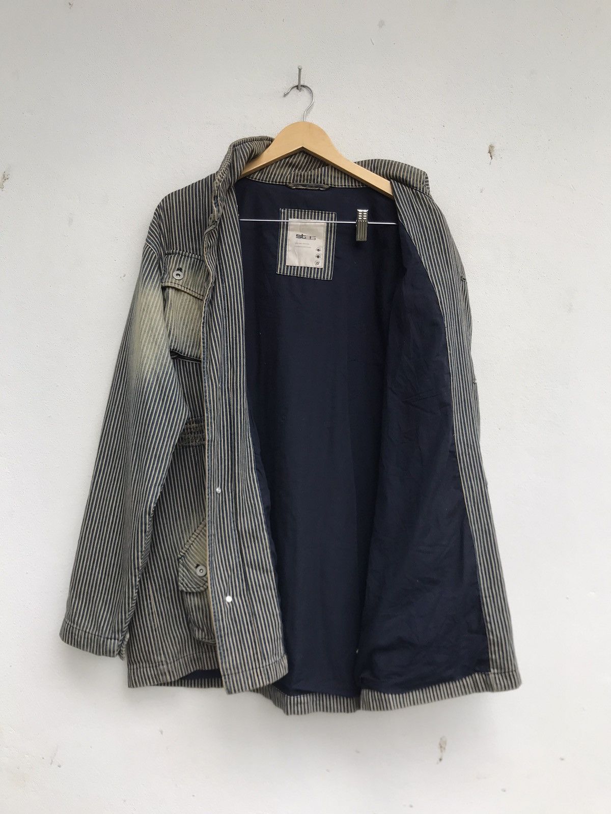 Japanese Brand Stas Street Arts Works Hickory Stripes Slank Chore Jacket Size US M / EU 48-50 / 2 - 21 Thumbnail