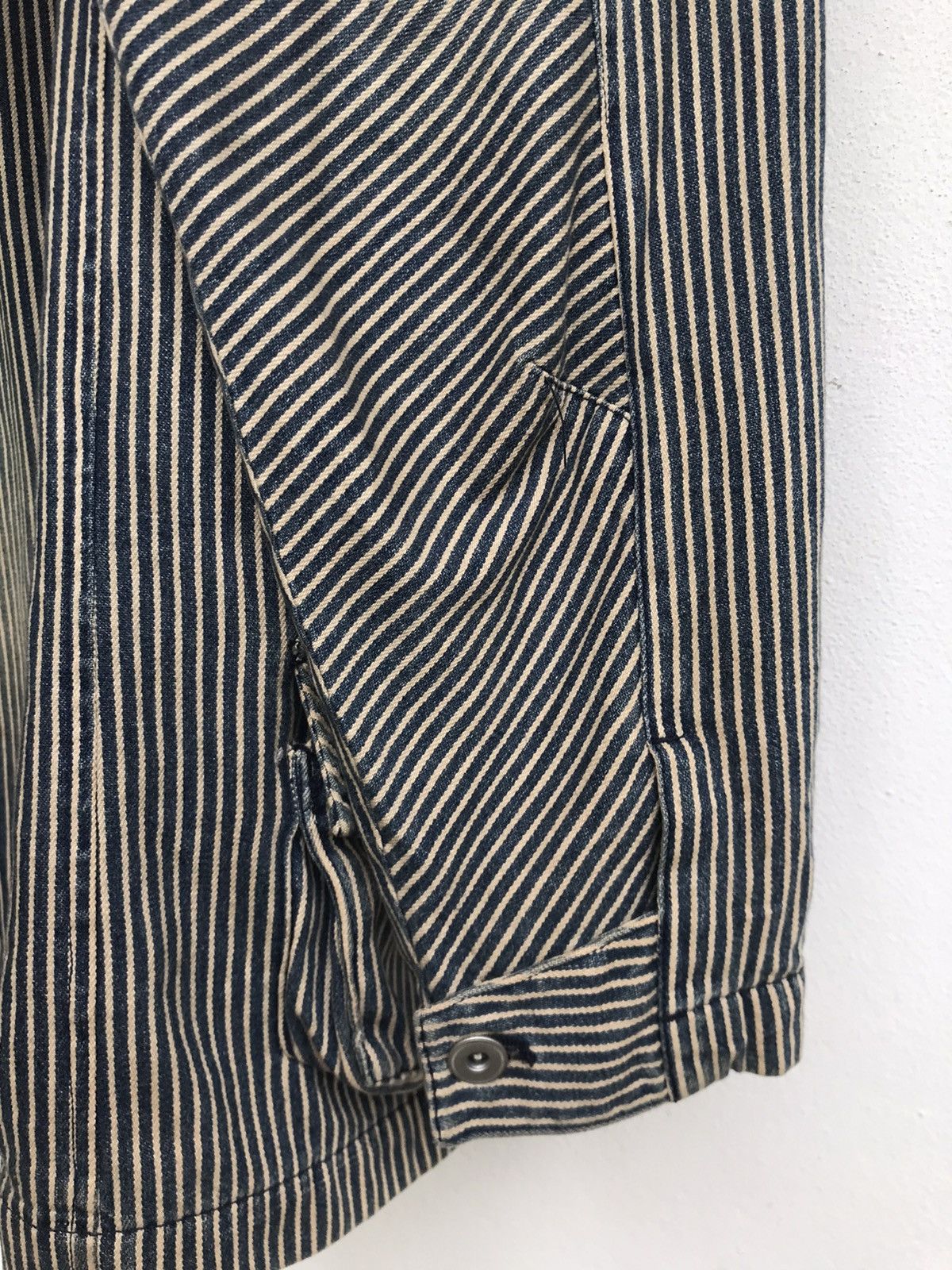 Japanese Brand Stas Street Arts Works Hickory Stripes Slank Chore Jacket Size US M / EU 48-50 / 2 - 13 Thumbnail