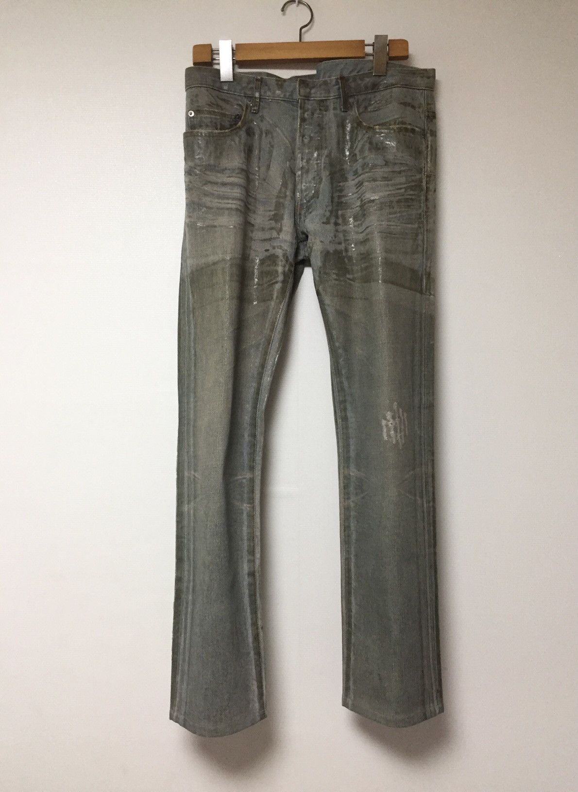 Dior × Hedi Slimane 2004SS Dior HOMME 'STRIP' Coating Jeans | Grailed